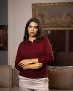 Burgundy Basic Knit Sweater