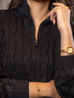 Black Cable Knit Sweater