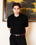 Black Twist Knit Polo - Him