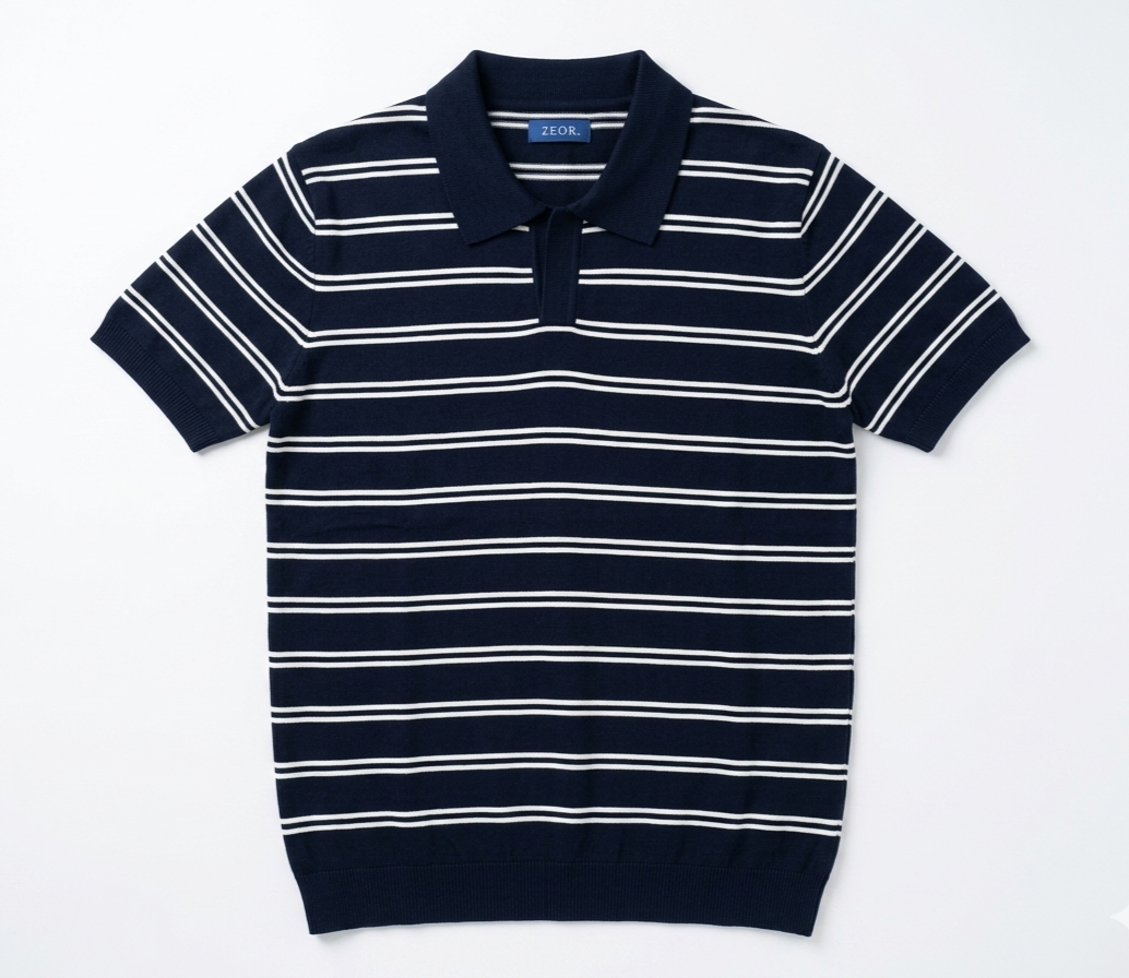 Elite Navy Stripe Polo