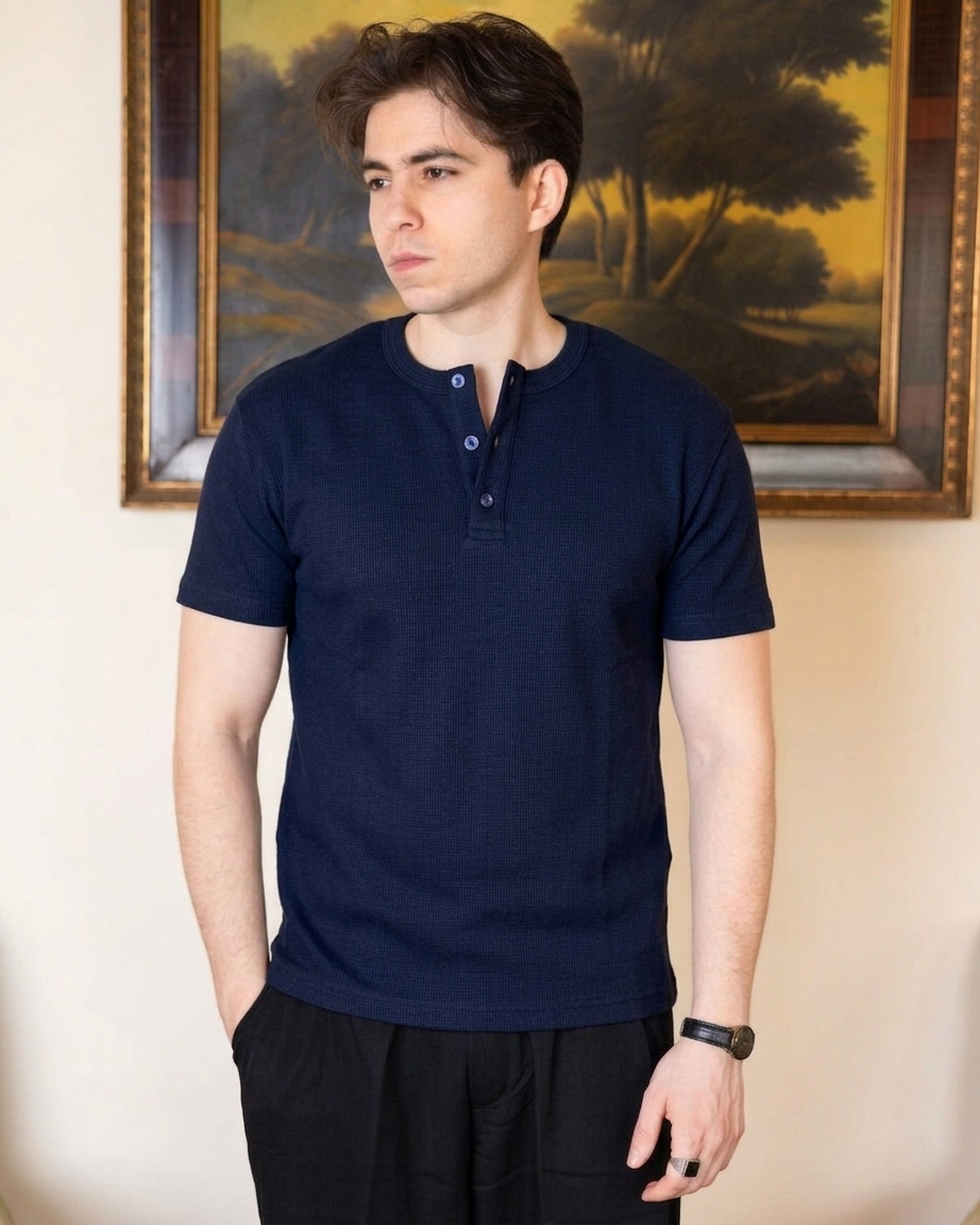 Navy Henley Shirt