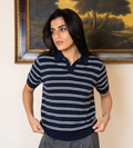 Elite Navy Striped Polo - Her