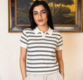 Elite White Striped Polo - Her