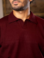 Burgundy Basic Knit Sweater