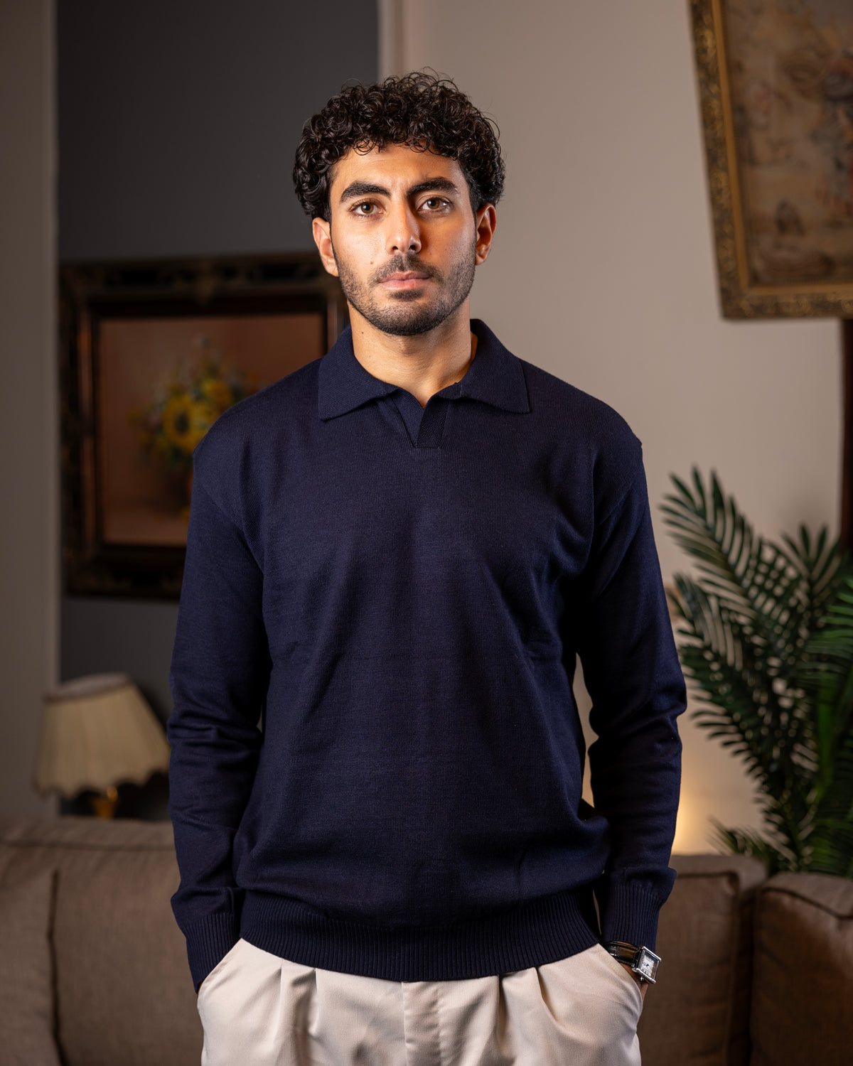 Navy Basic Knit Sweater
