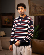 Navy Striped Knit Sweater