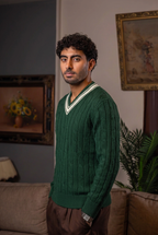 Dark Green V Neck Sweater