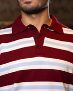 Burgundy Striped Knit Sweater