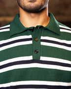 Green Striped Knit Sweater