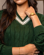 Dark Green V Neck Sweater