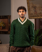 Dark Green V Neck Sweater