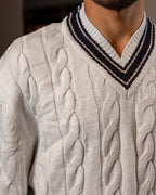 Off White V Neck Sweater
