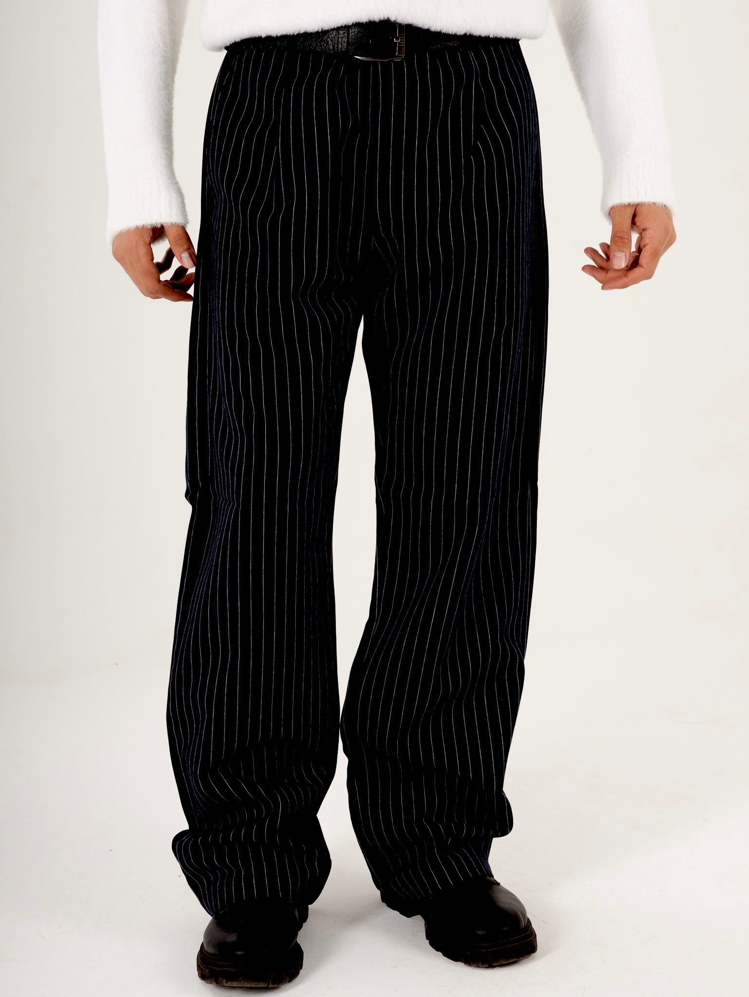 Pinstriped Black Pants