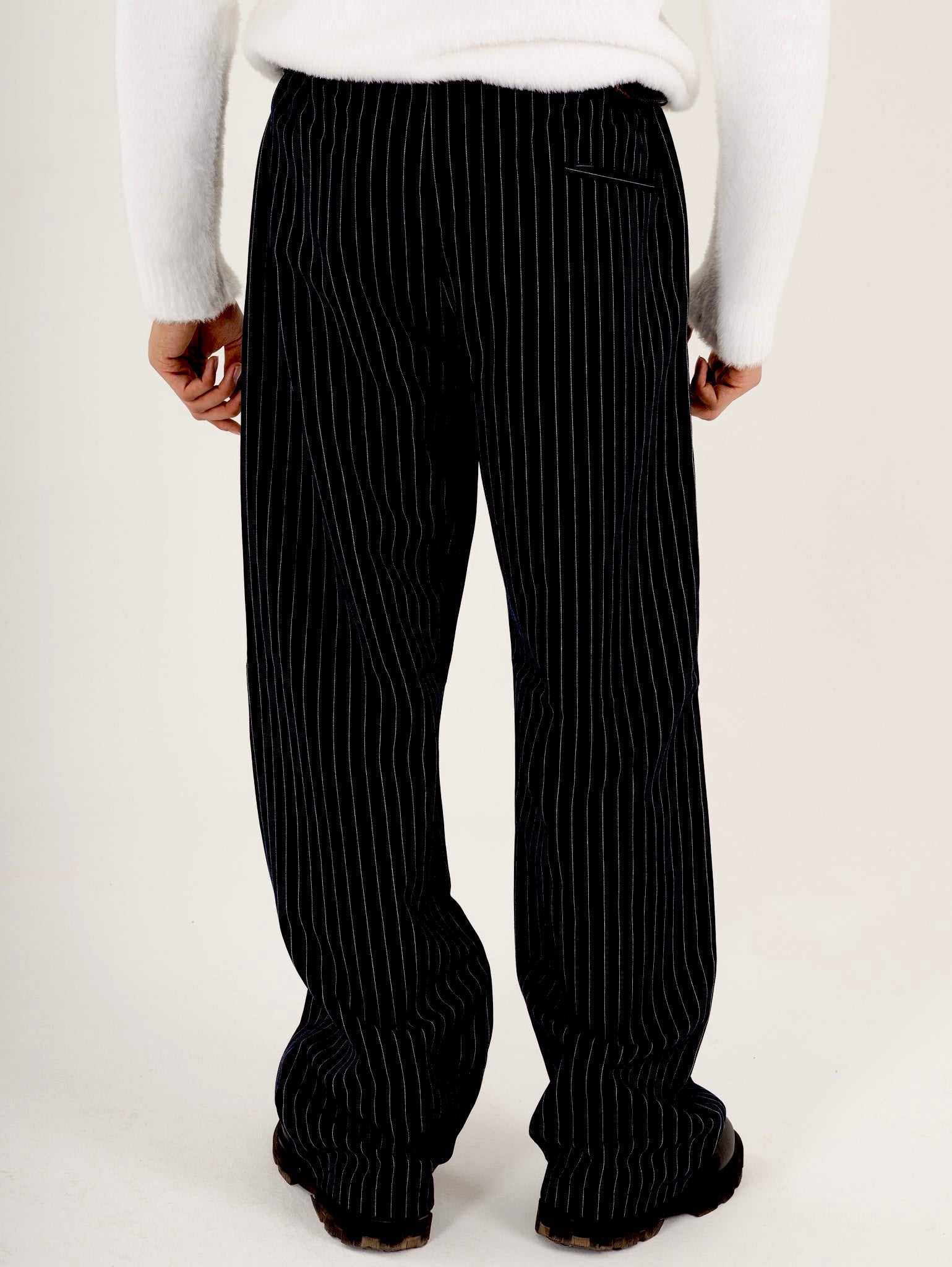 Pinstriped Black Pants