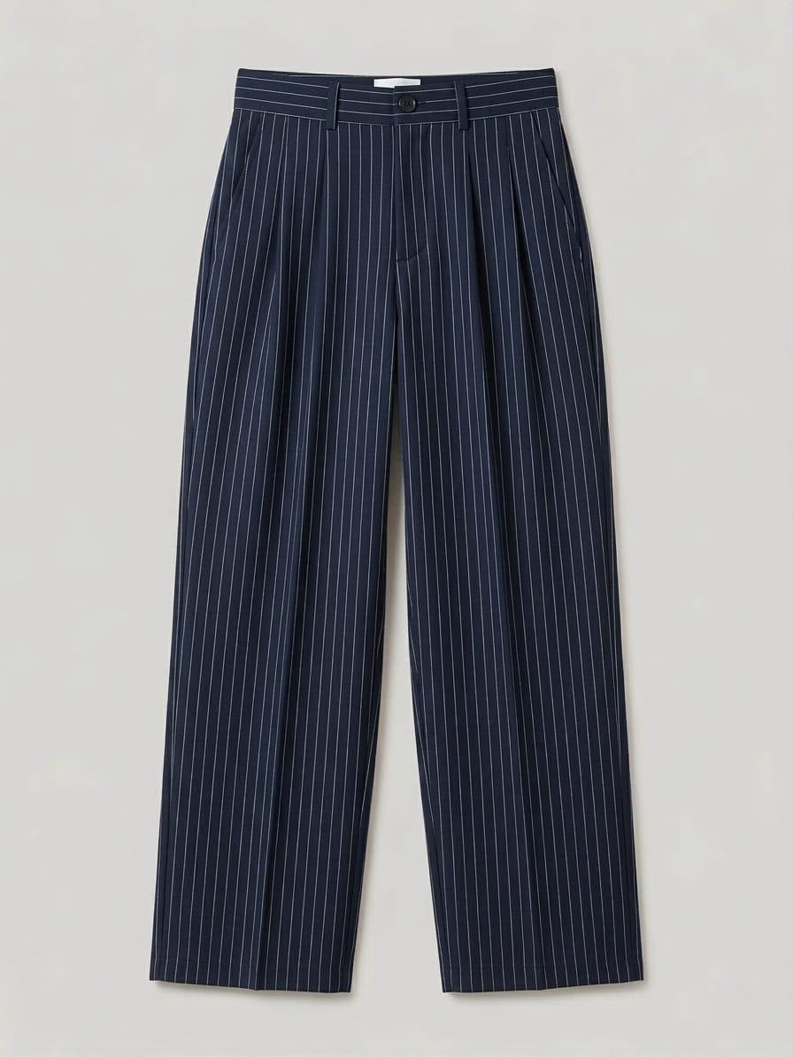 Pinstriped Navy Tailored Pants