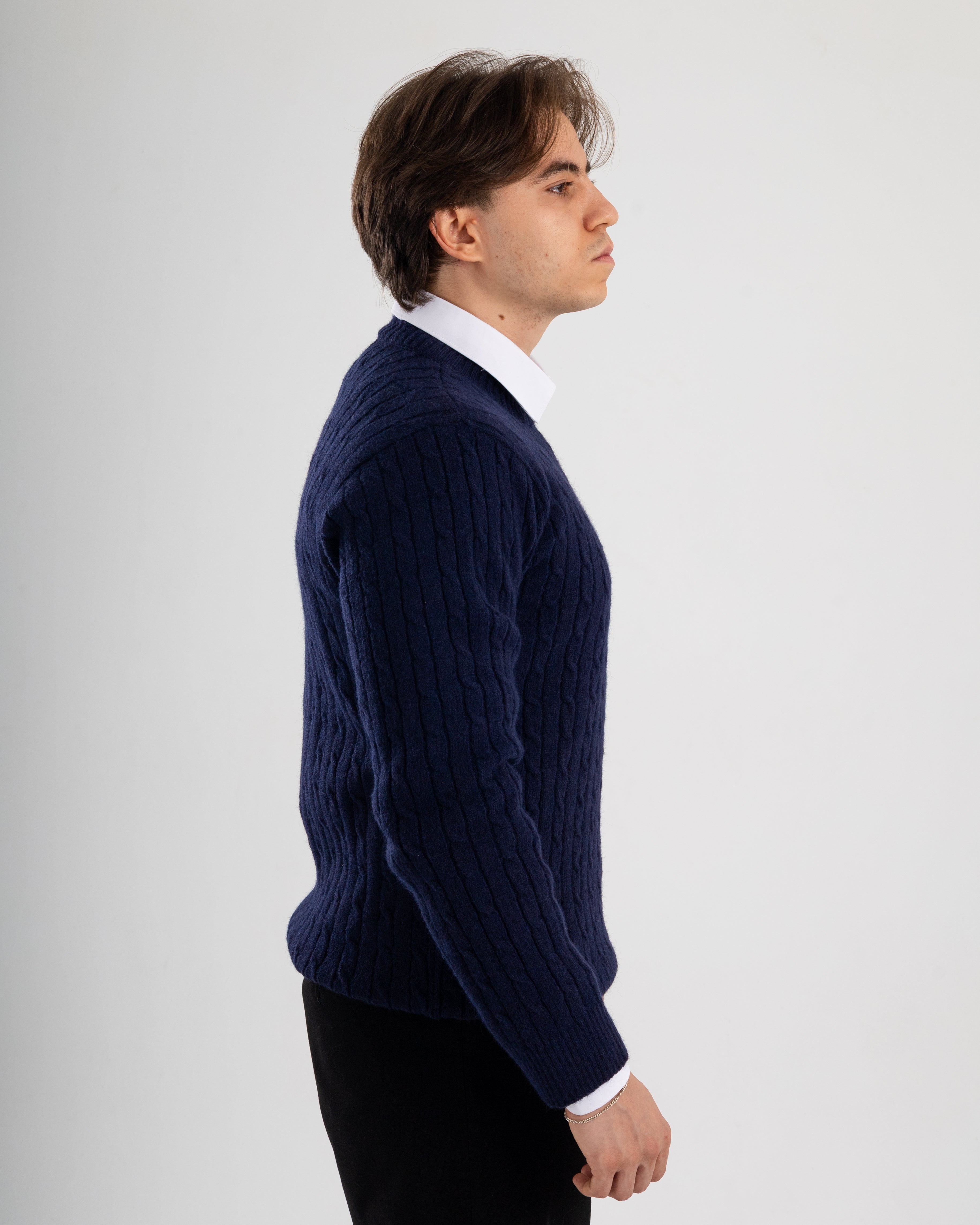 Navy Twist Knit Sweater