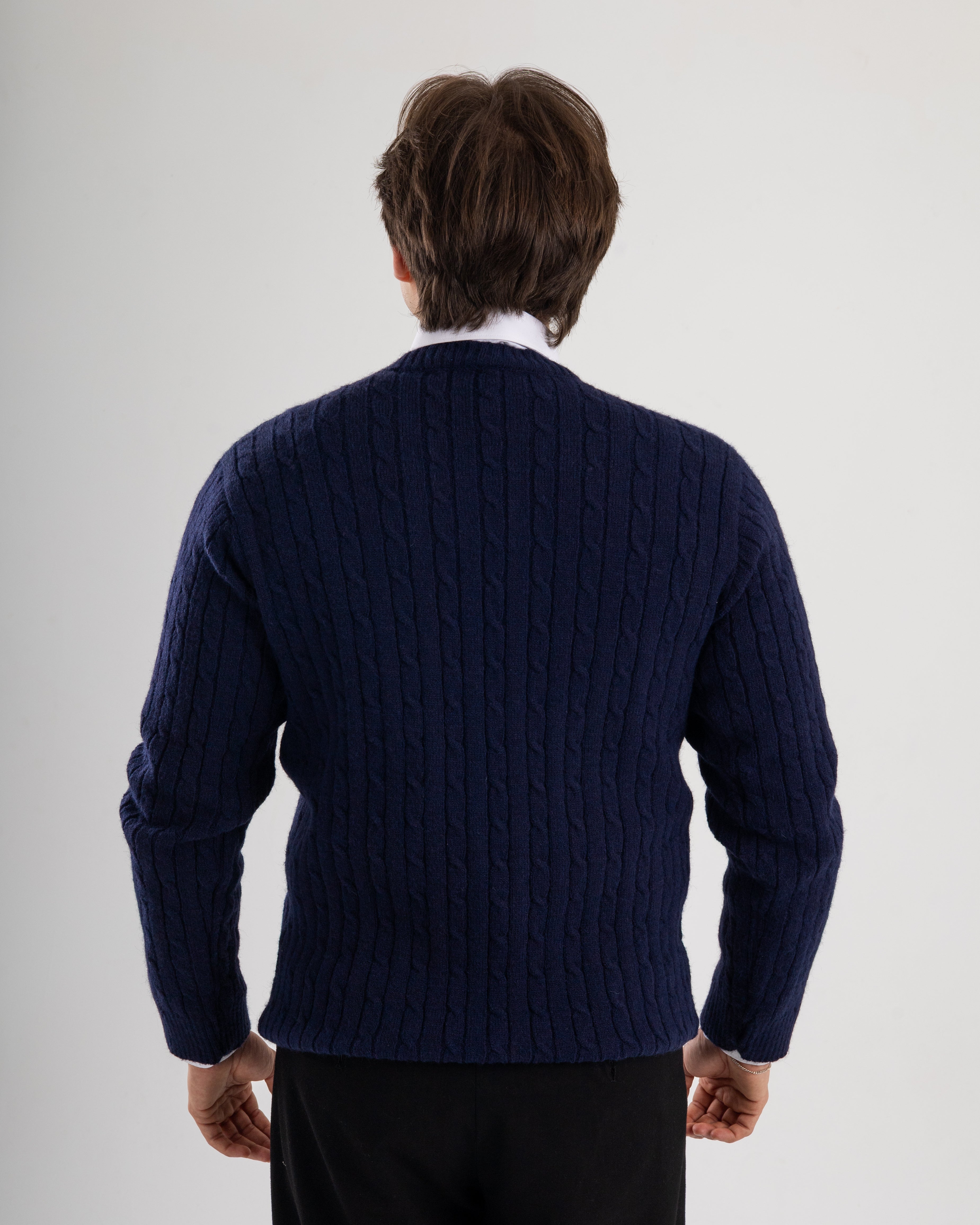 Navy Twist Knit Sweater