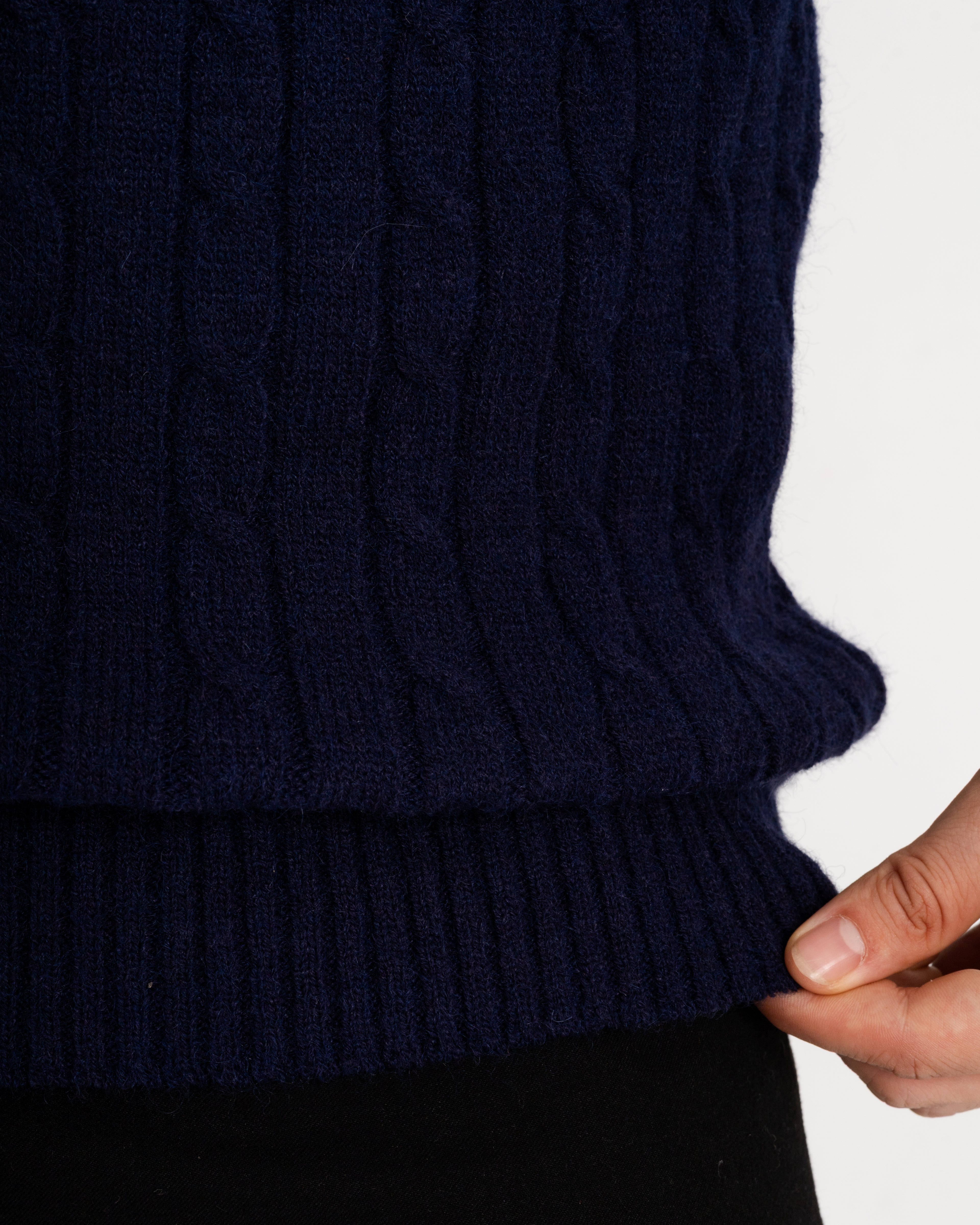 Navy Twist Knit Sweater