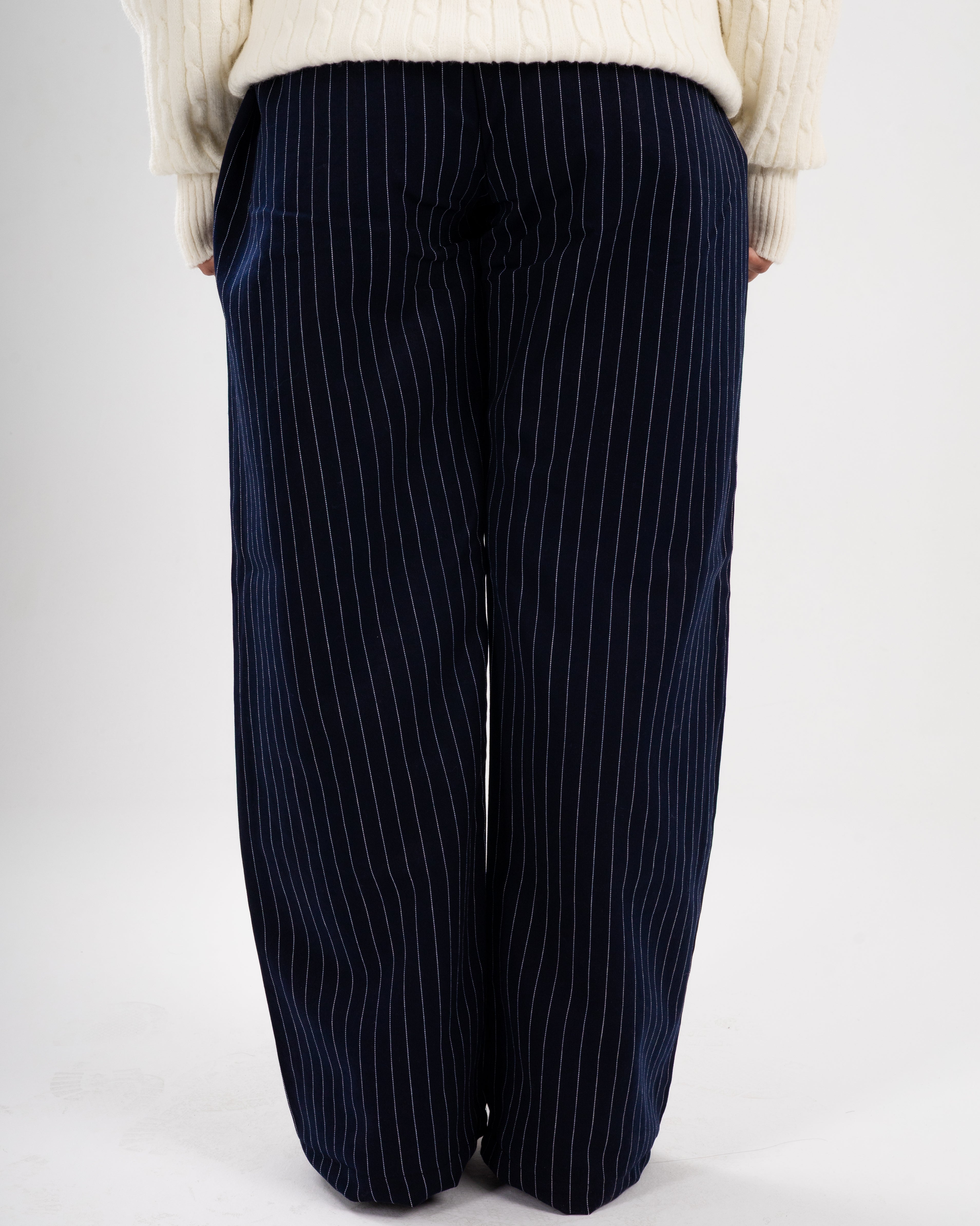 Pinstriped Navy Pants