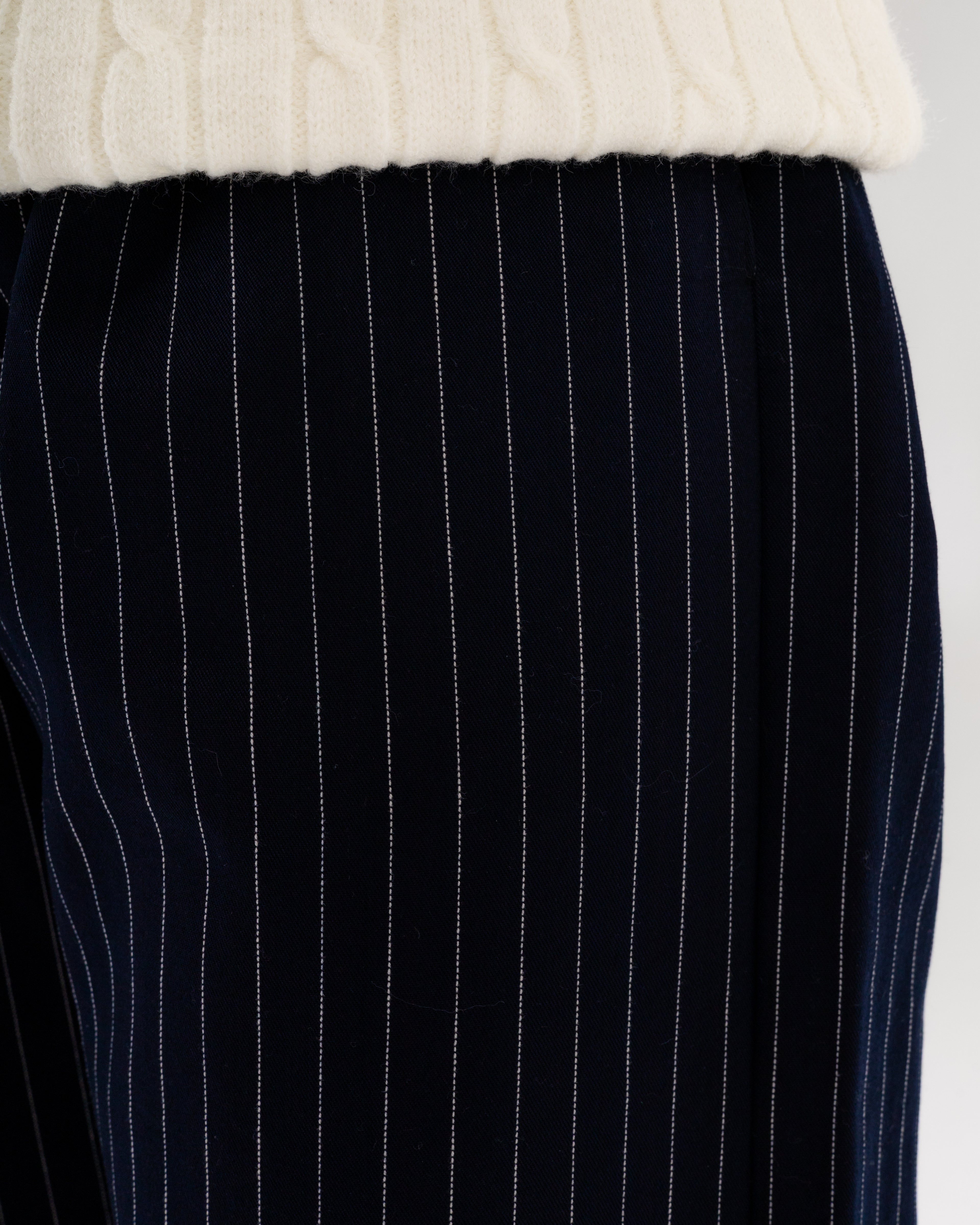 Pinstriped Navy Pants