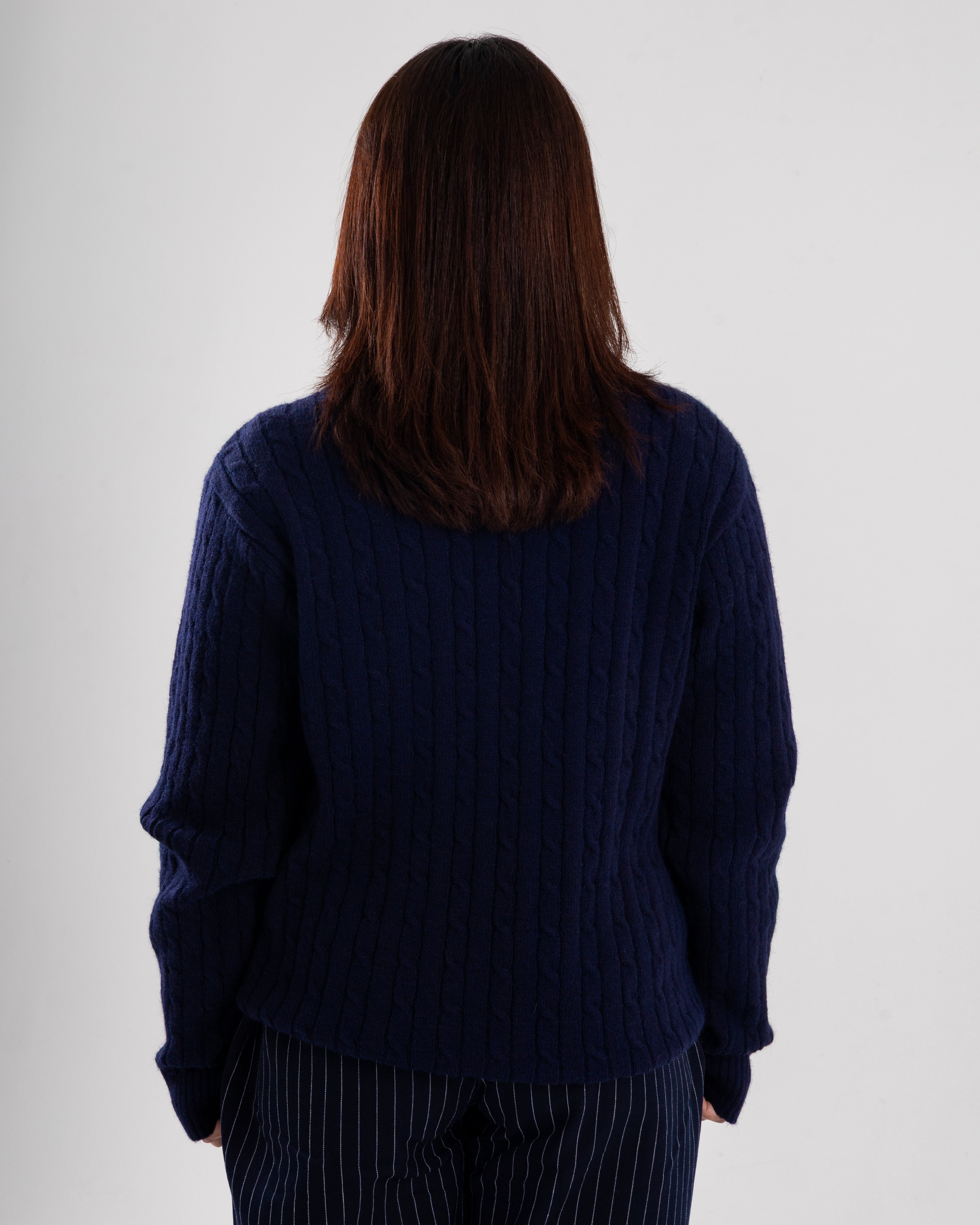 Navy Twist Knit Sweater