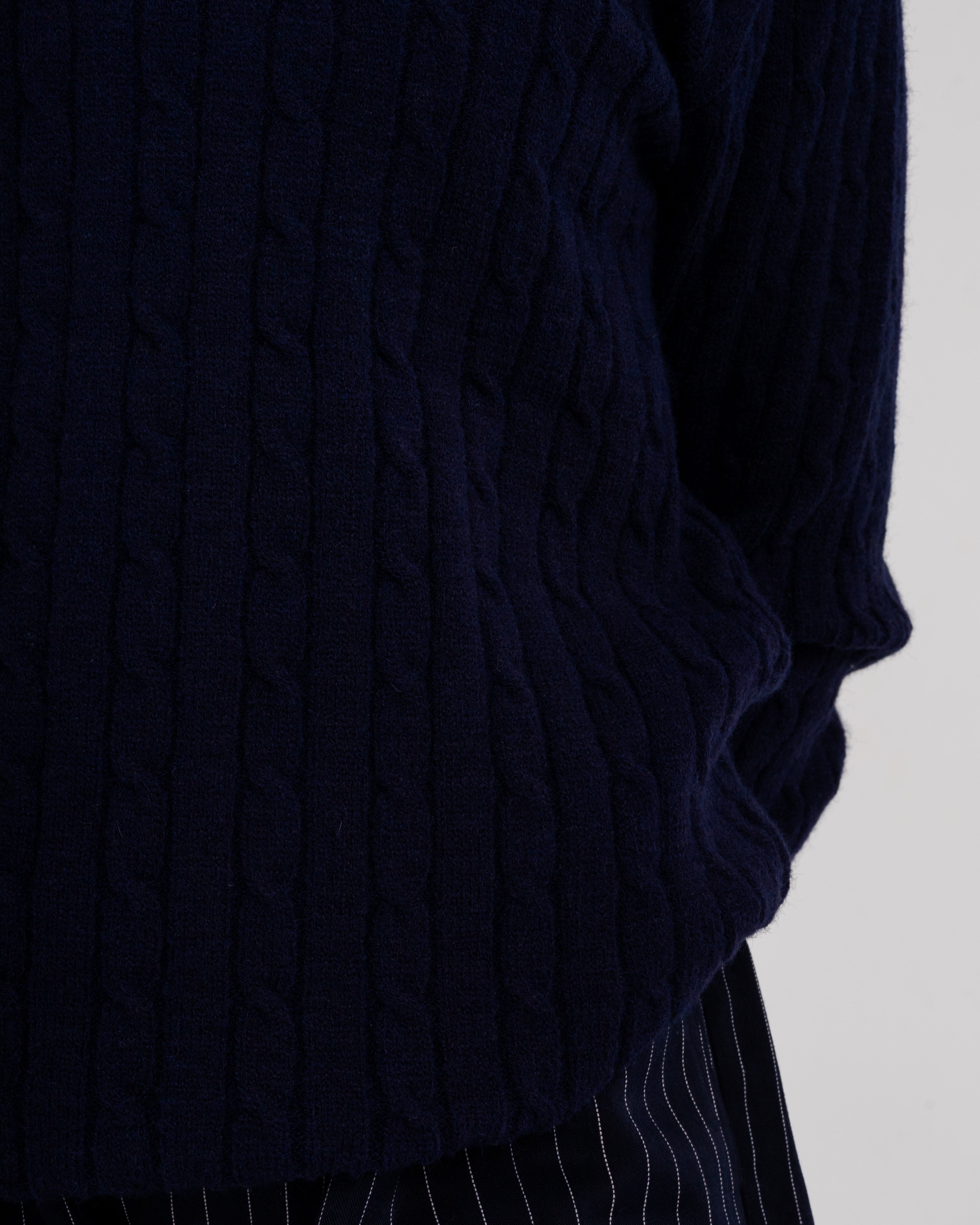 Navy Twist Knit Sweater