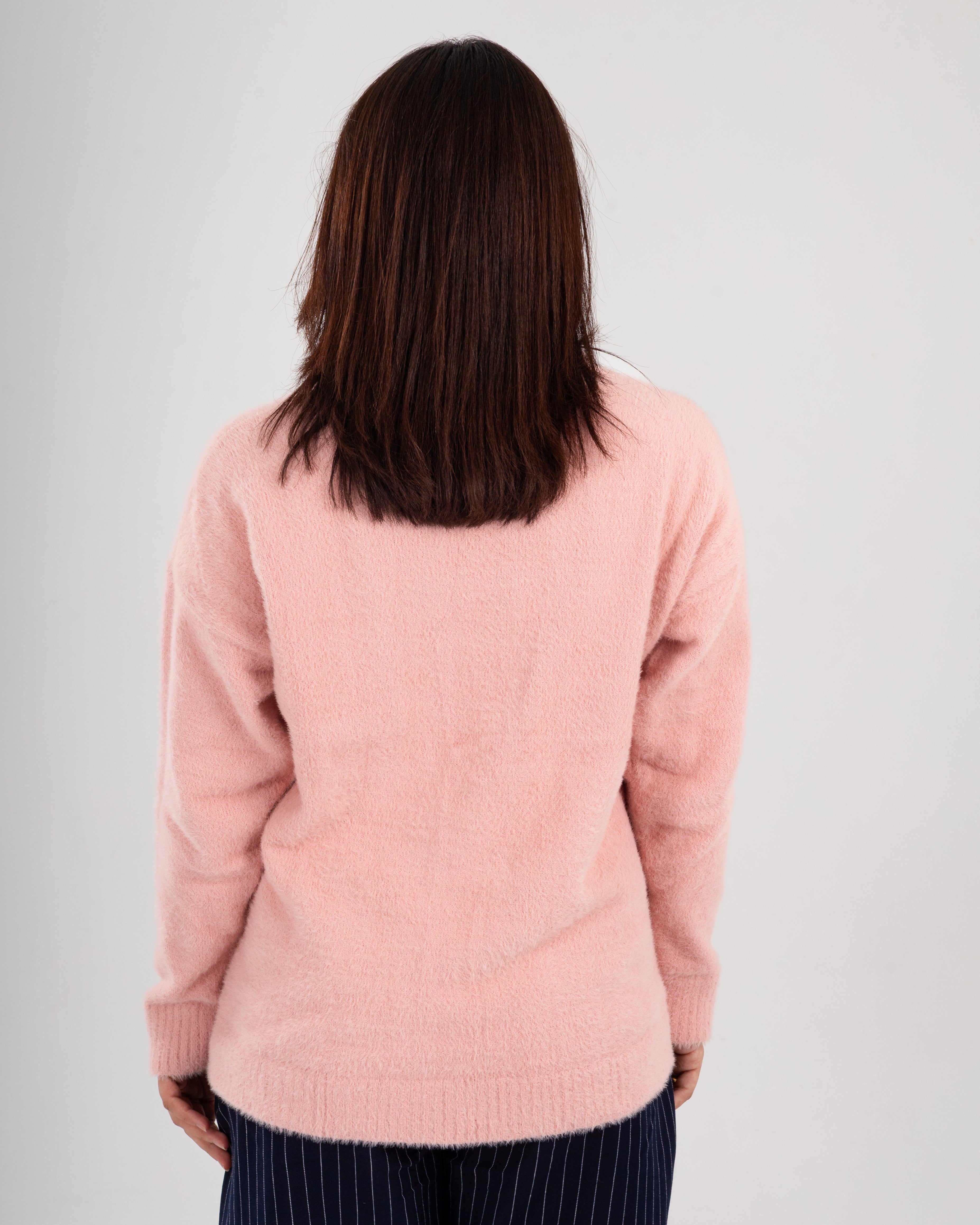 ٌRounded Pink Mohair Sweater