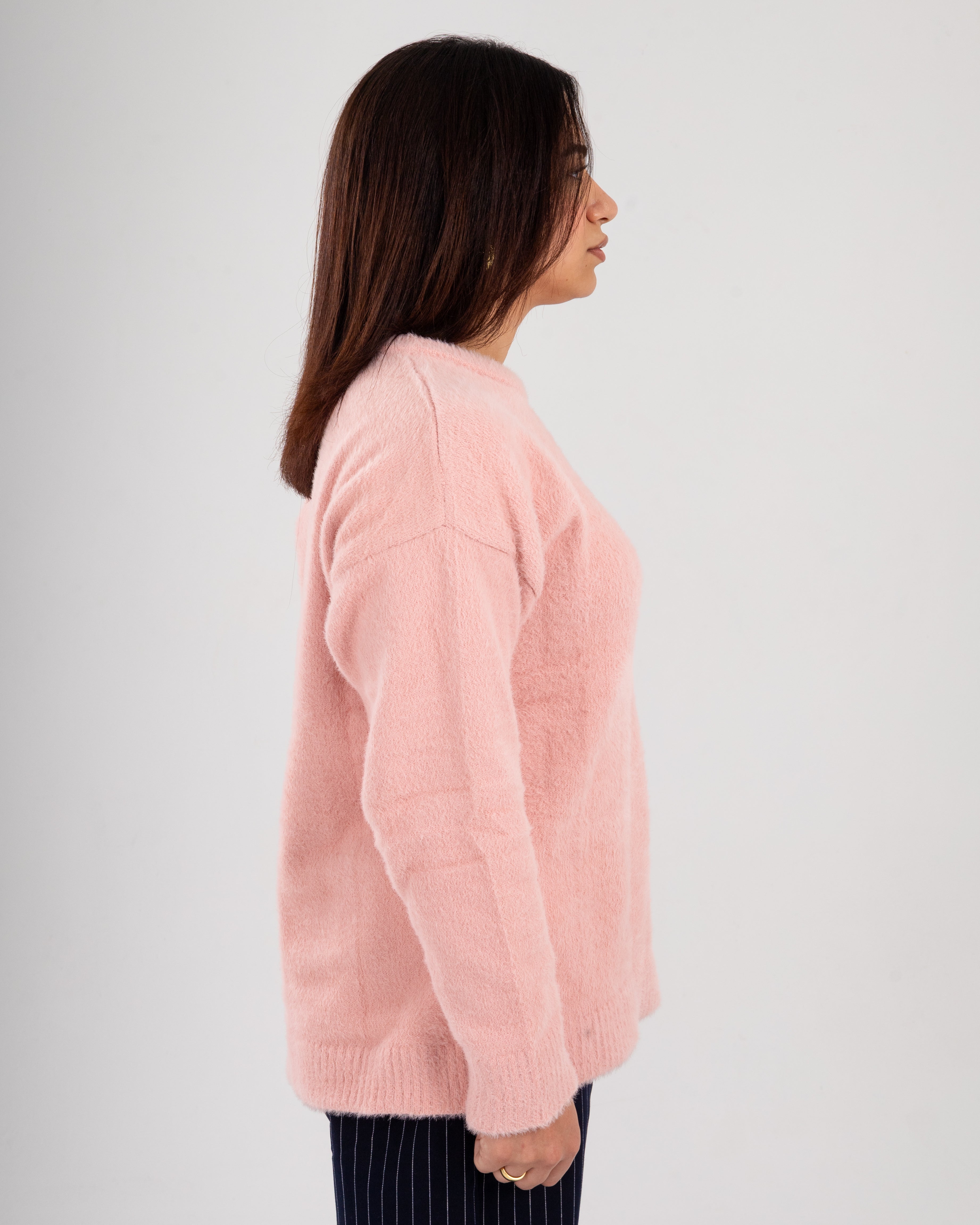 ٌRounded Pink Mohair Sweater