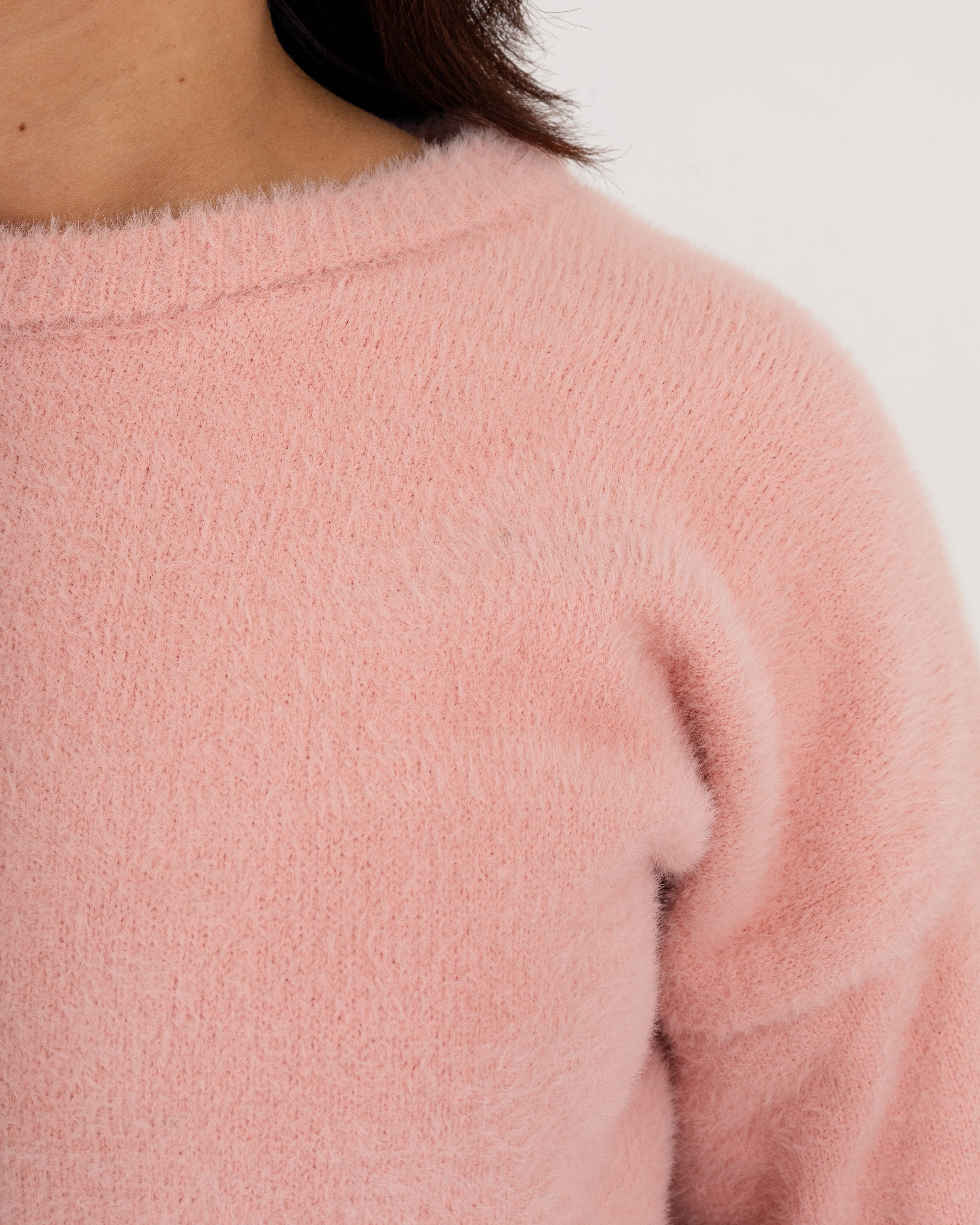 ٌRounded Pink Mohair Sweater
