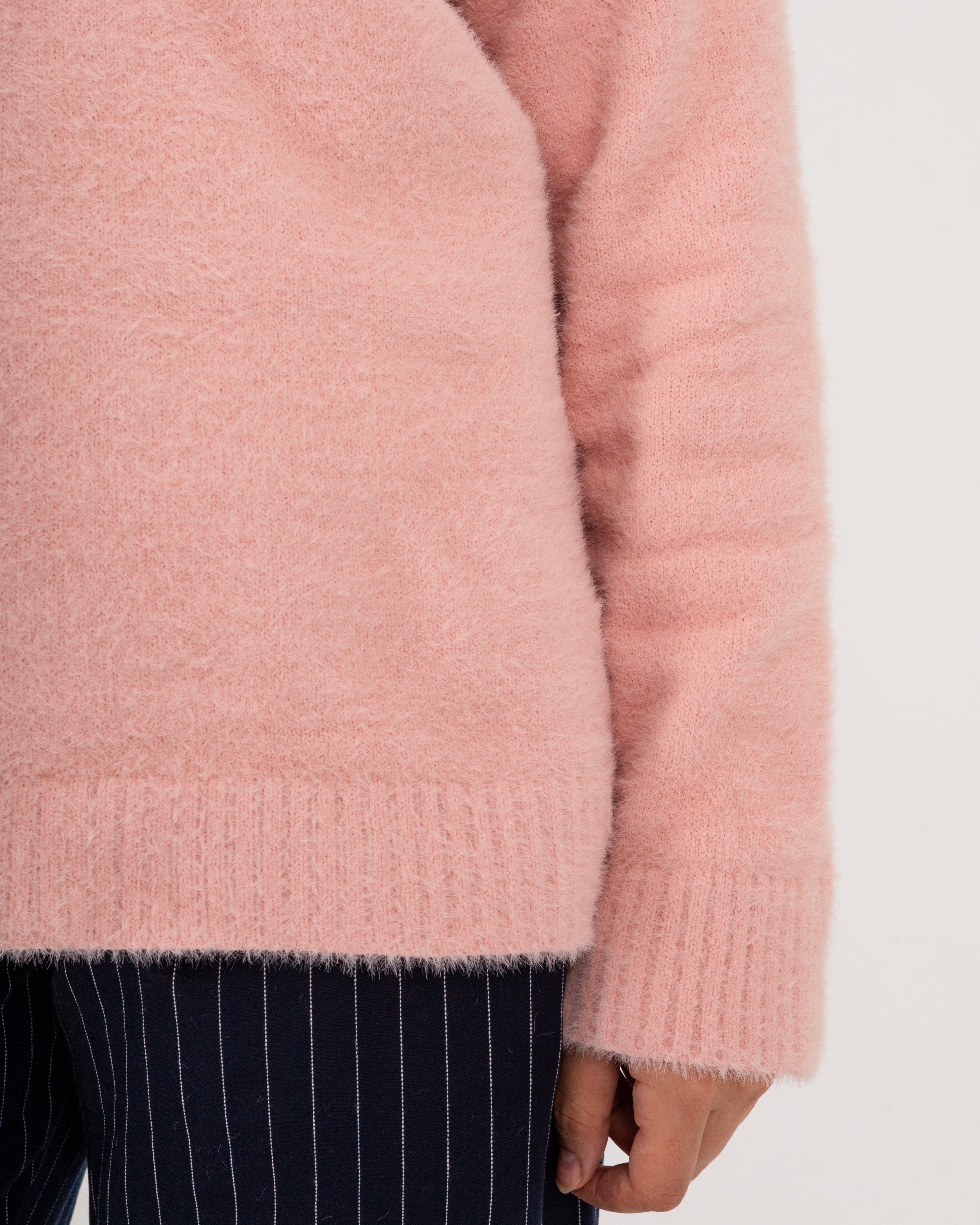 ٌRounded Pink Mohair Sweater