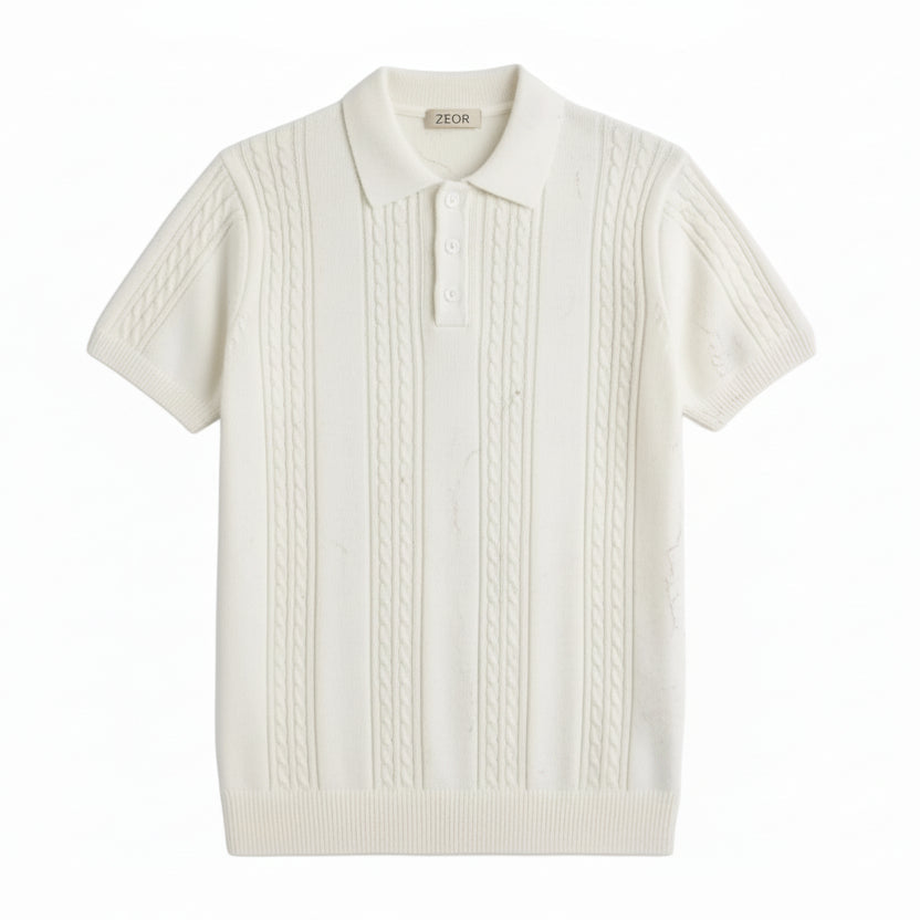 Knitted White Polo