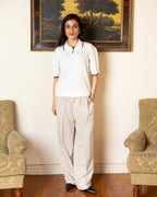 White Classic Knit Polo - Her