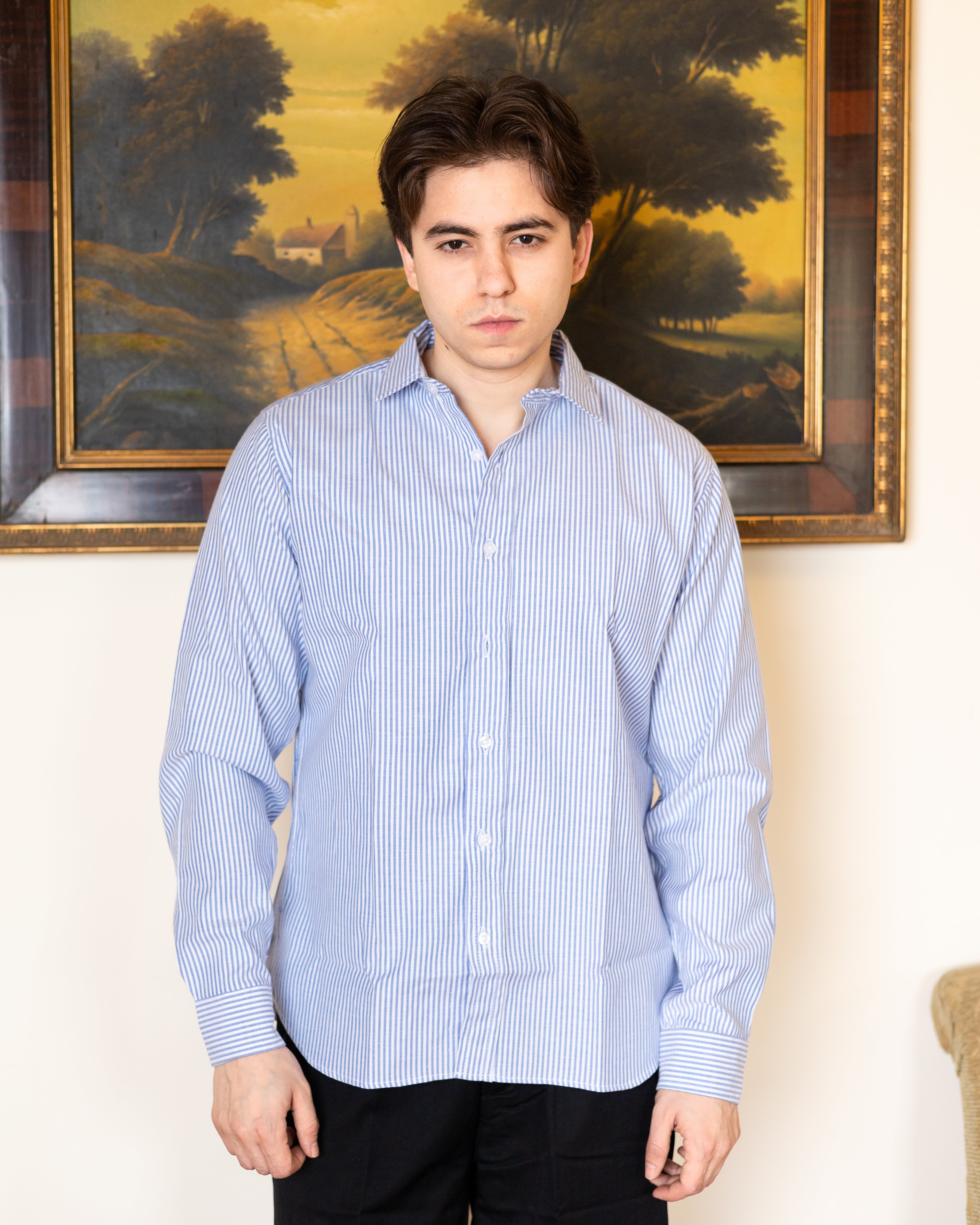 Blue Striped Shirt - Him