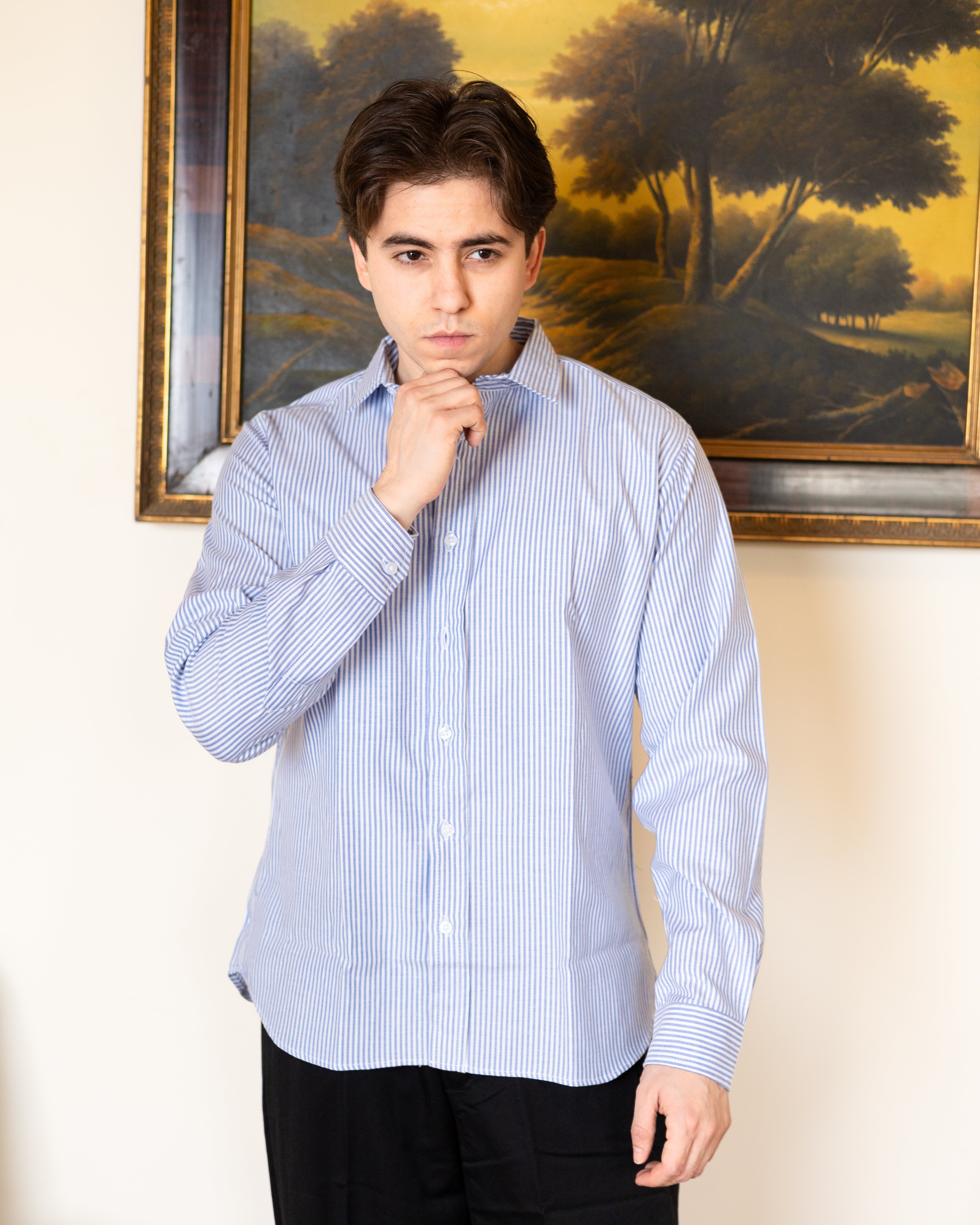 Blue Striped Shirt - Him