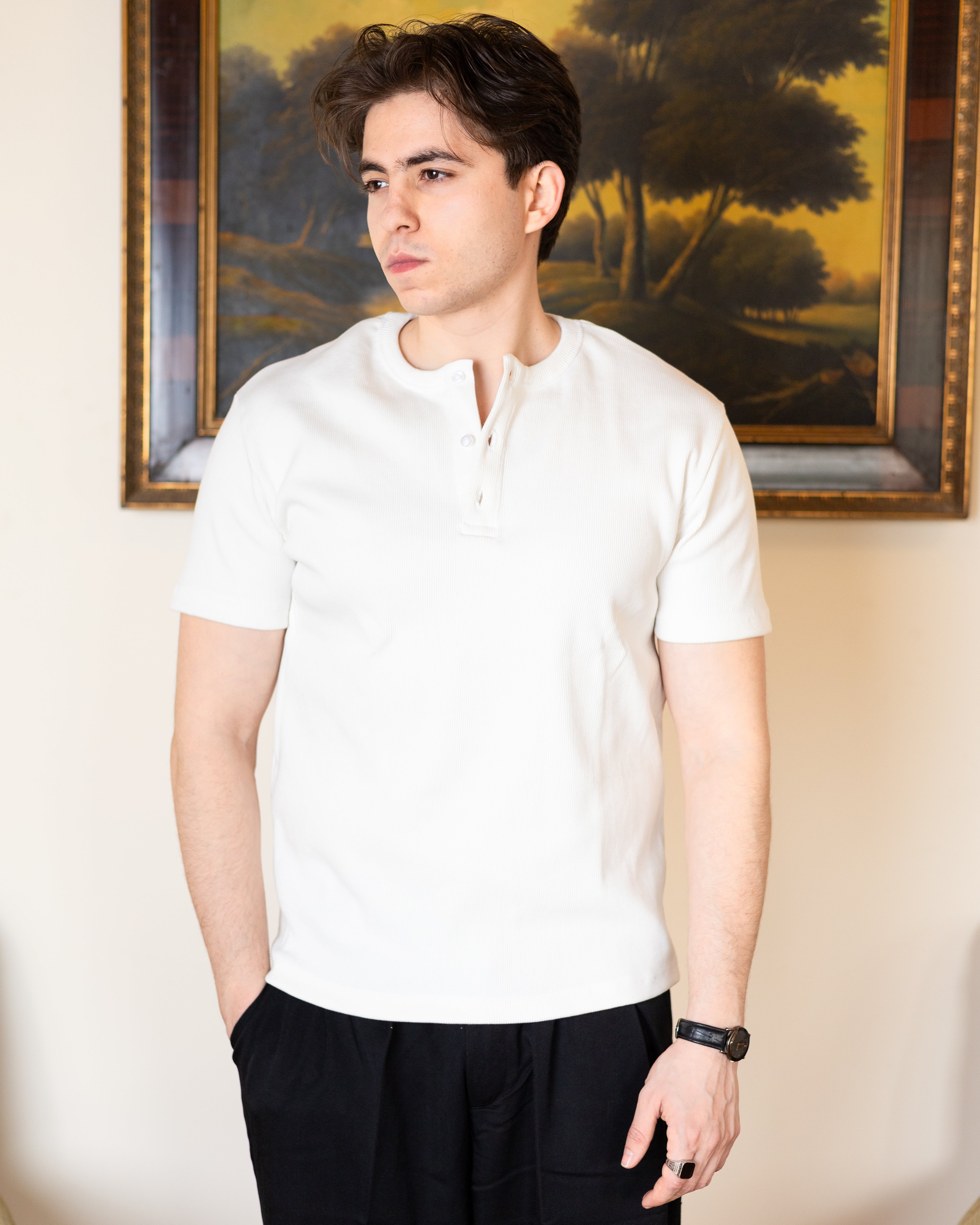 White Henley Shirt