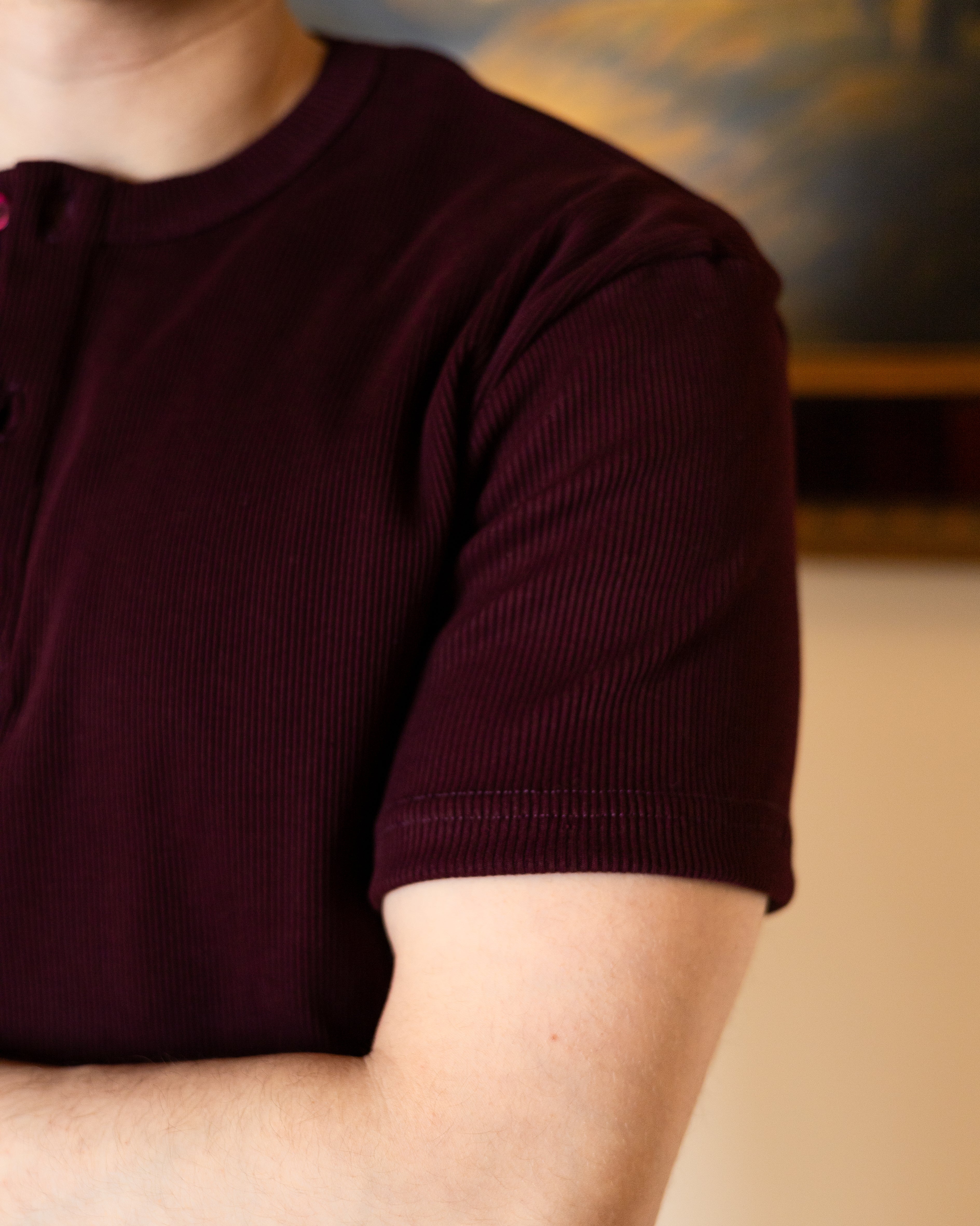 Burgundy Henley Shirt