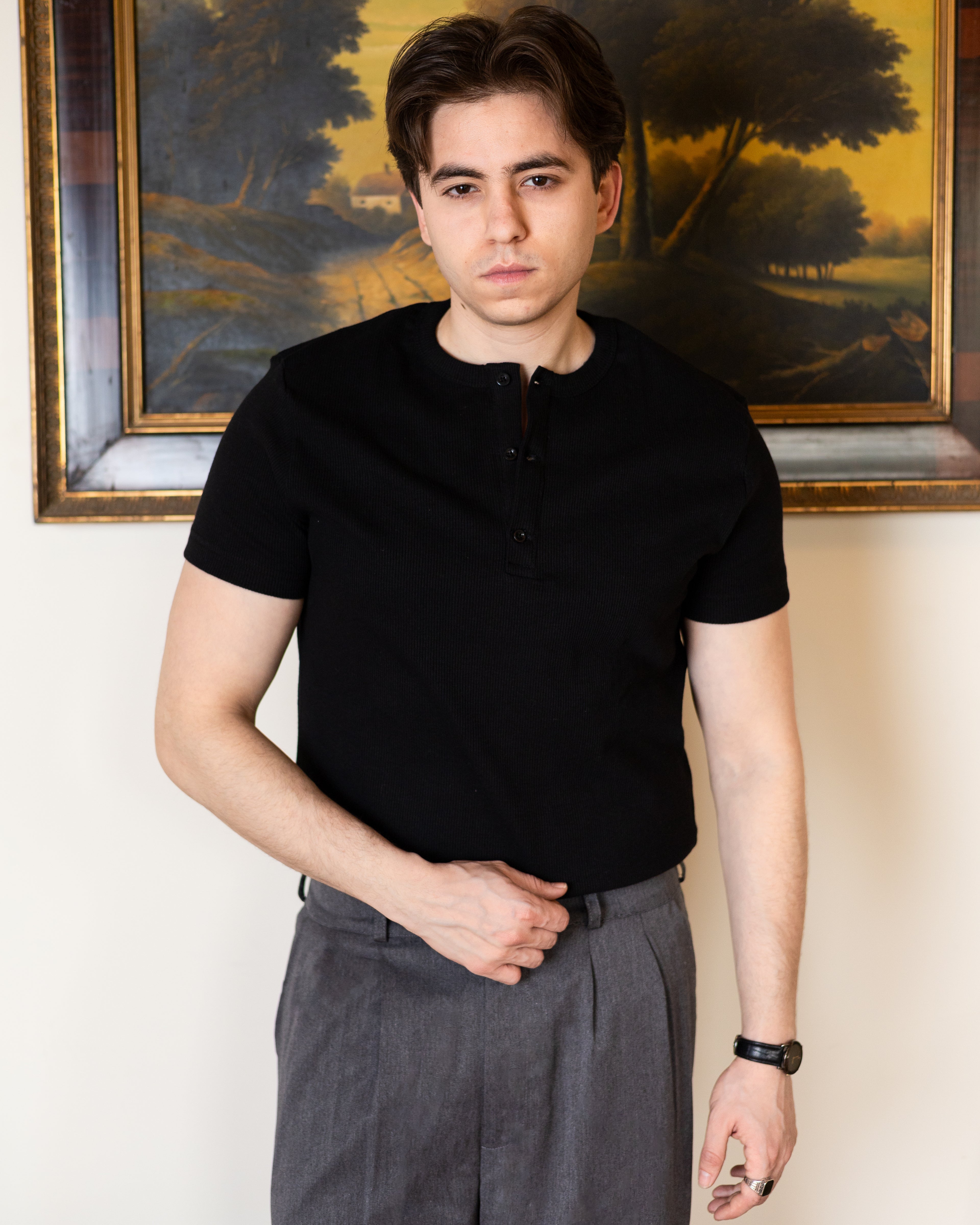 Black Henley Shirt