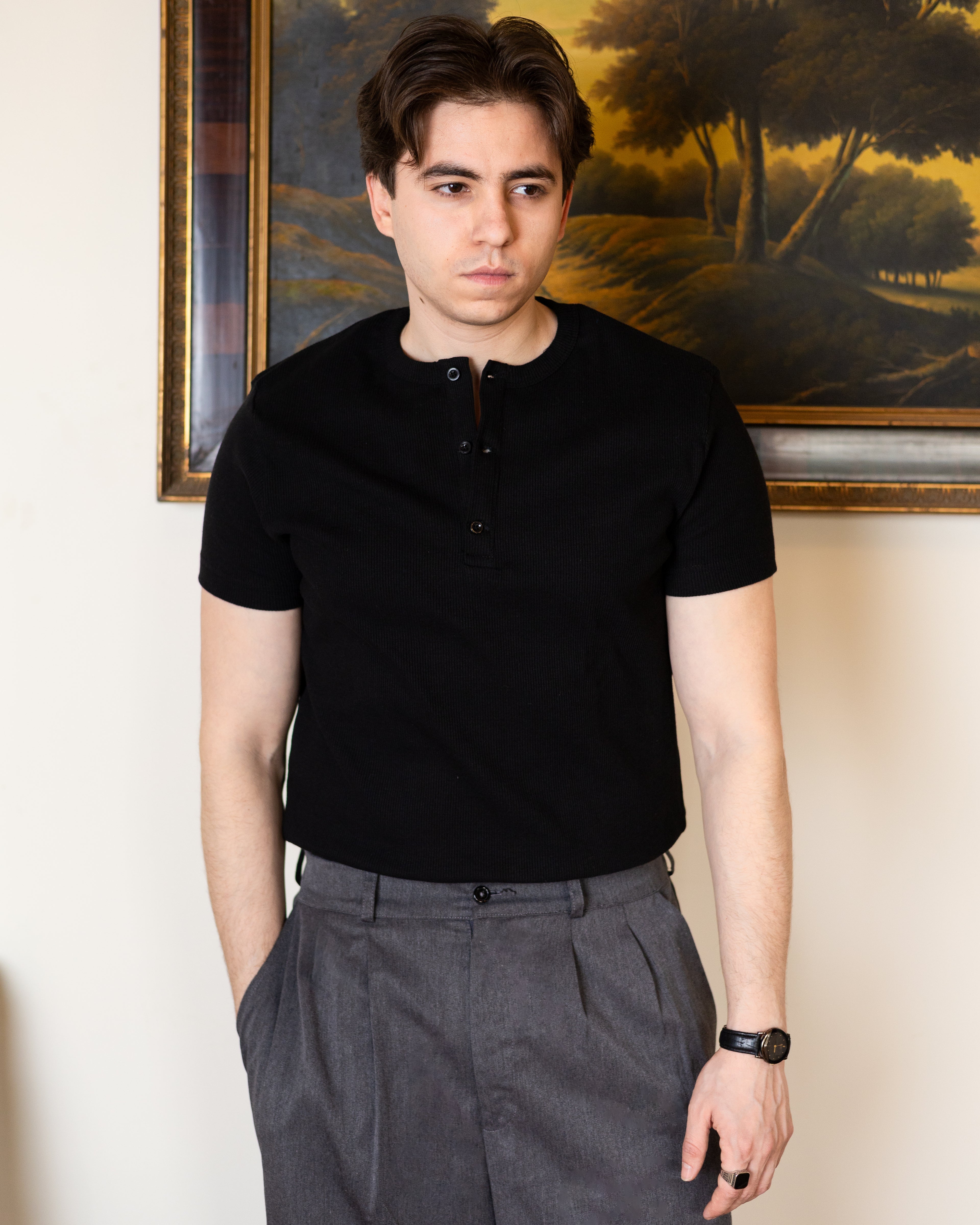 Black Henley Shirt