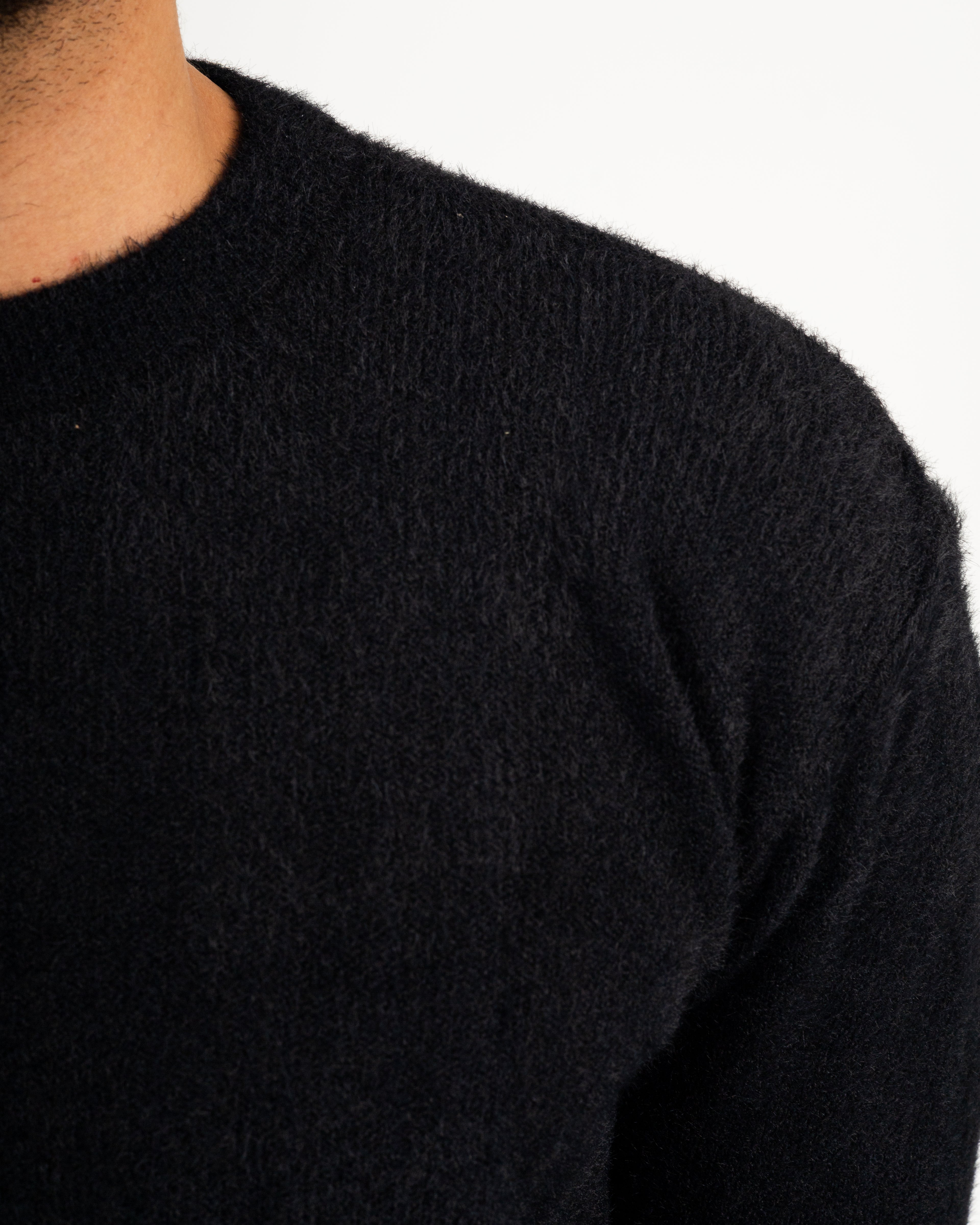 Rounded Black Mohair Sweater