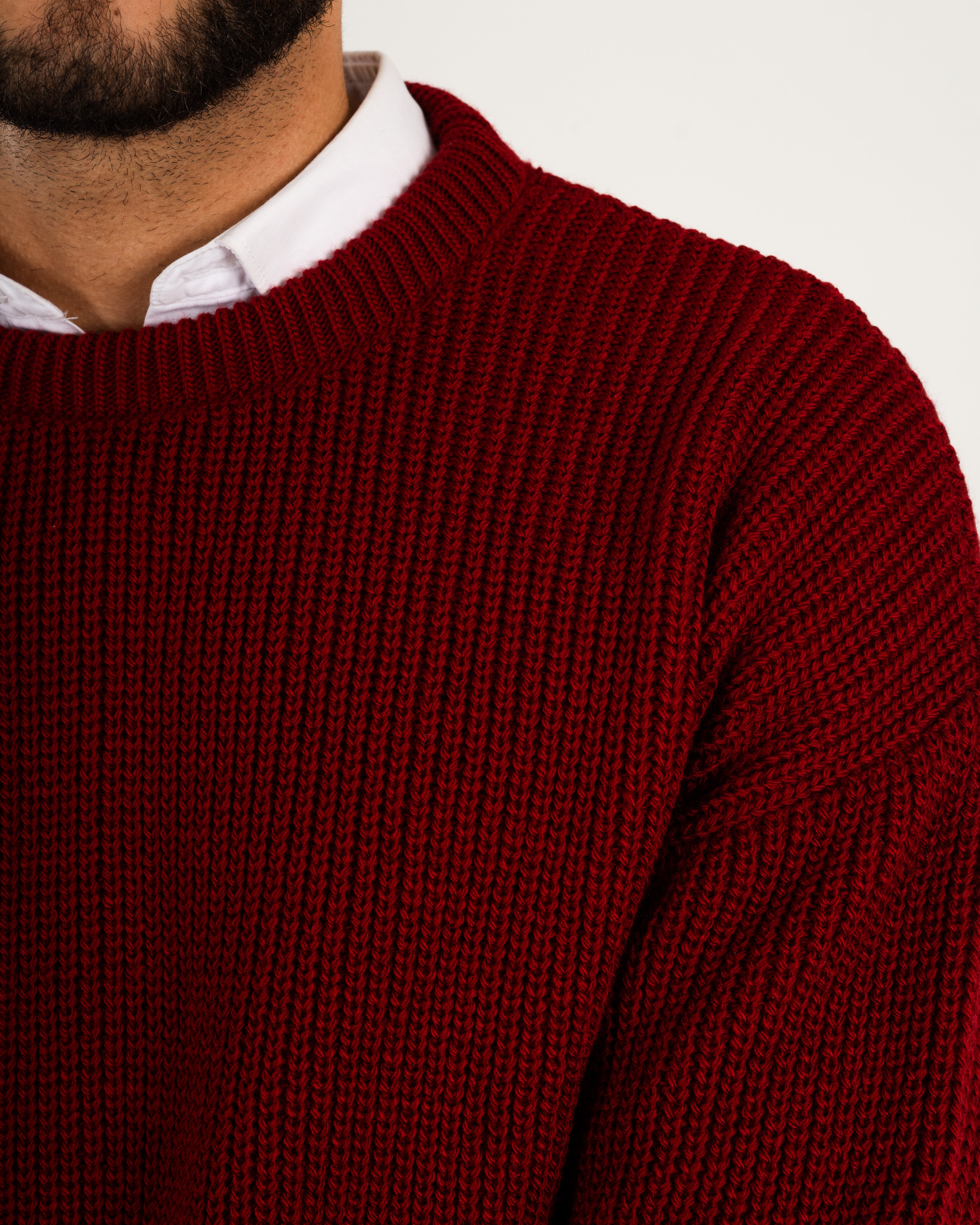 Burgundy Ripped Knit Sweater