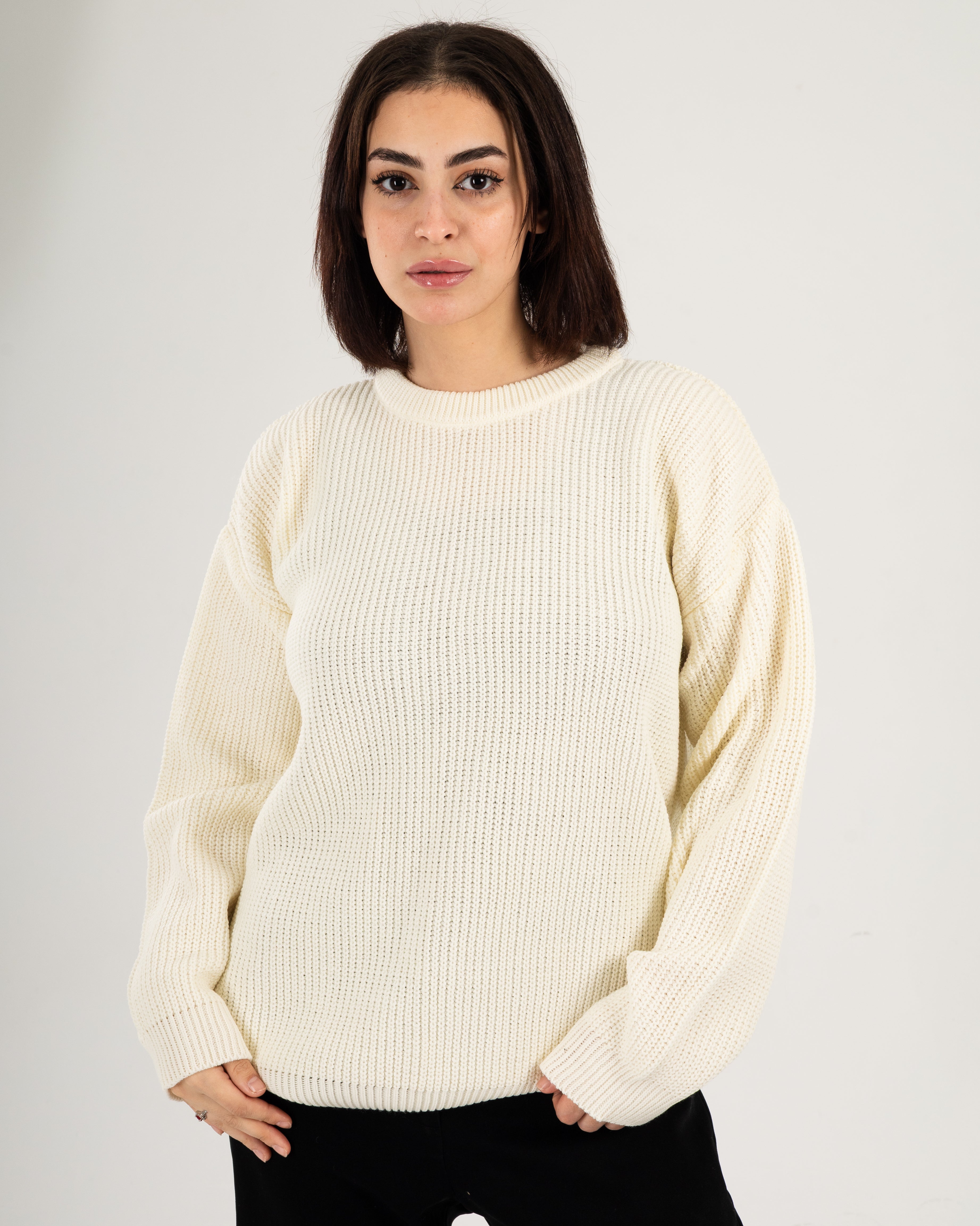 White Ripped Knit Sweater