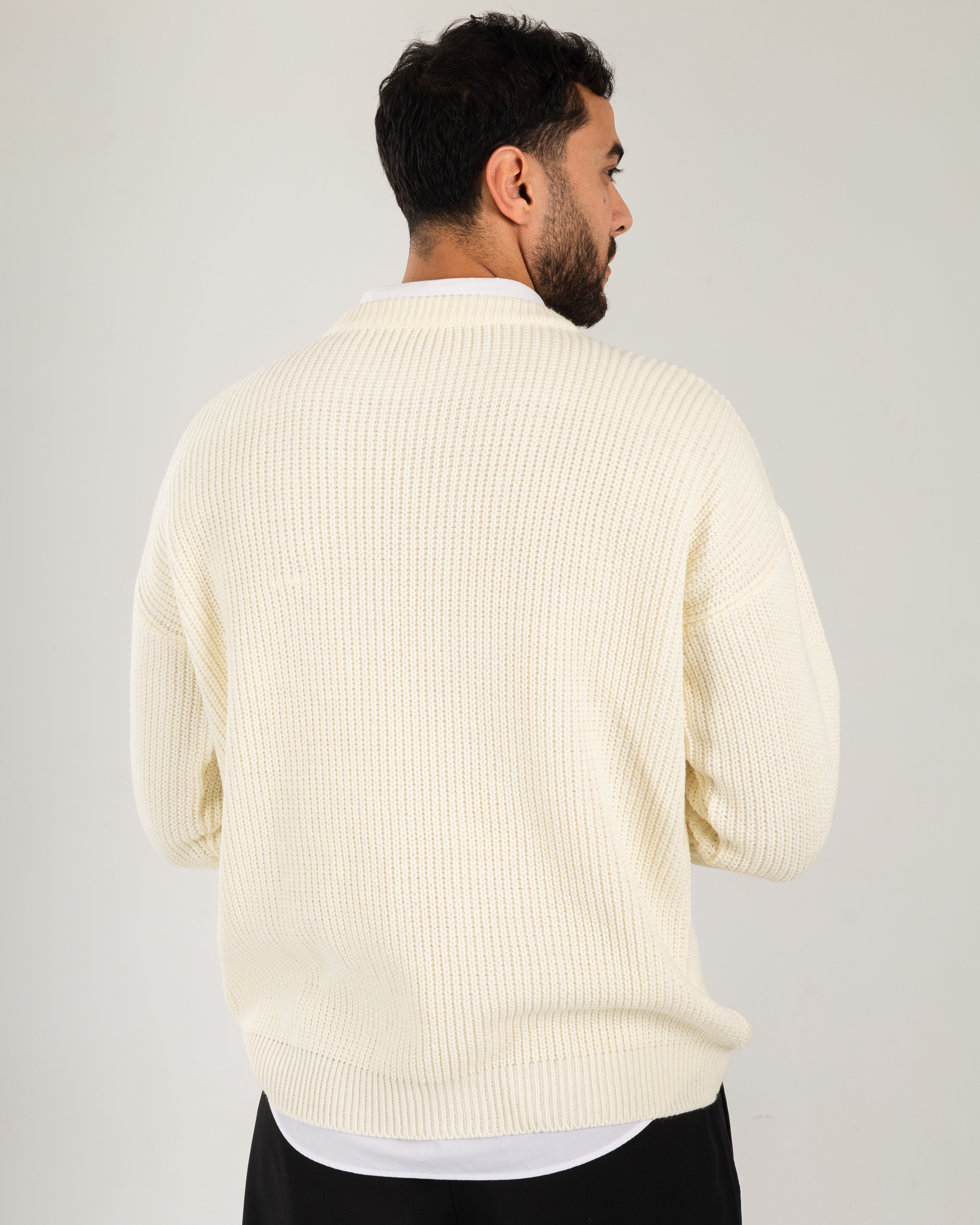 White Ripped Knit Sweater