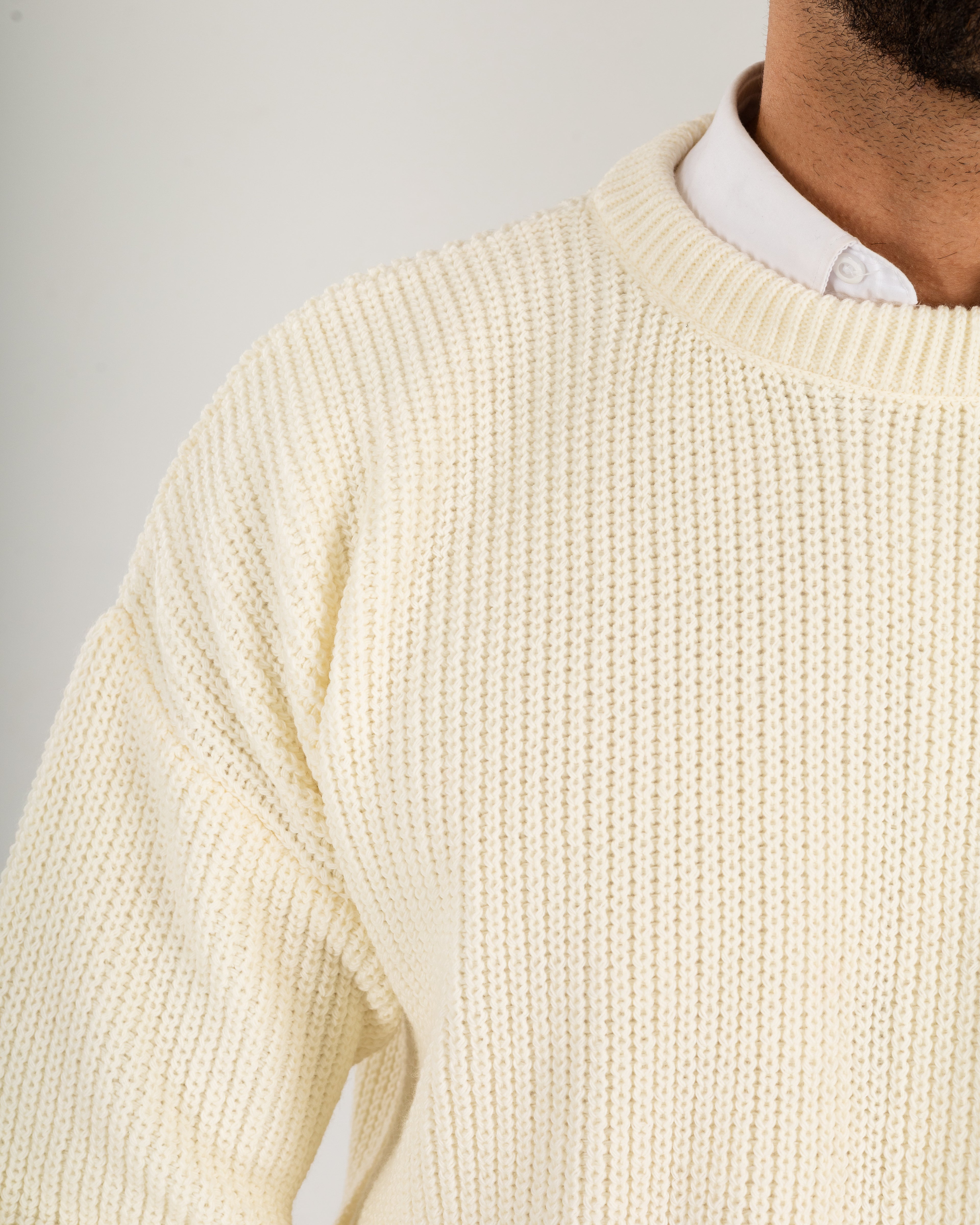 White Ripped Knit Sweater