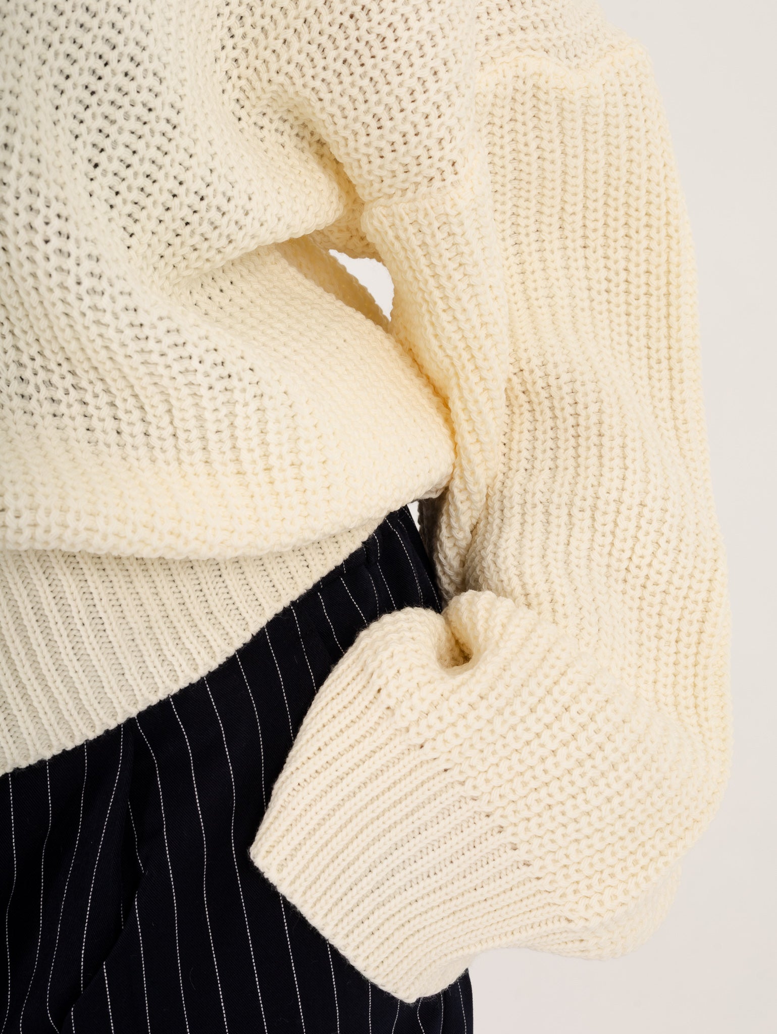 White Quarter Zipper