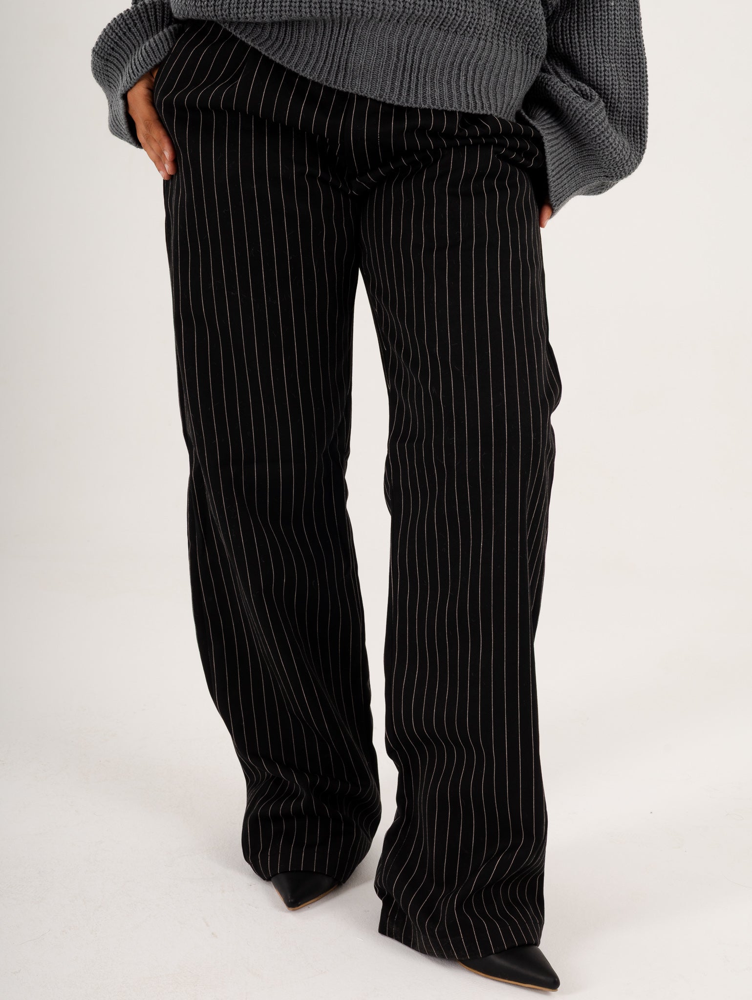 Pinstriped Black Pants