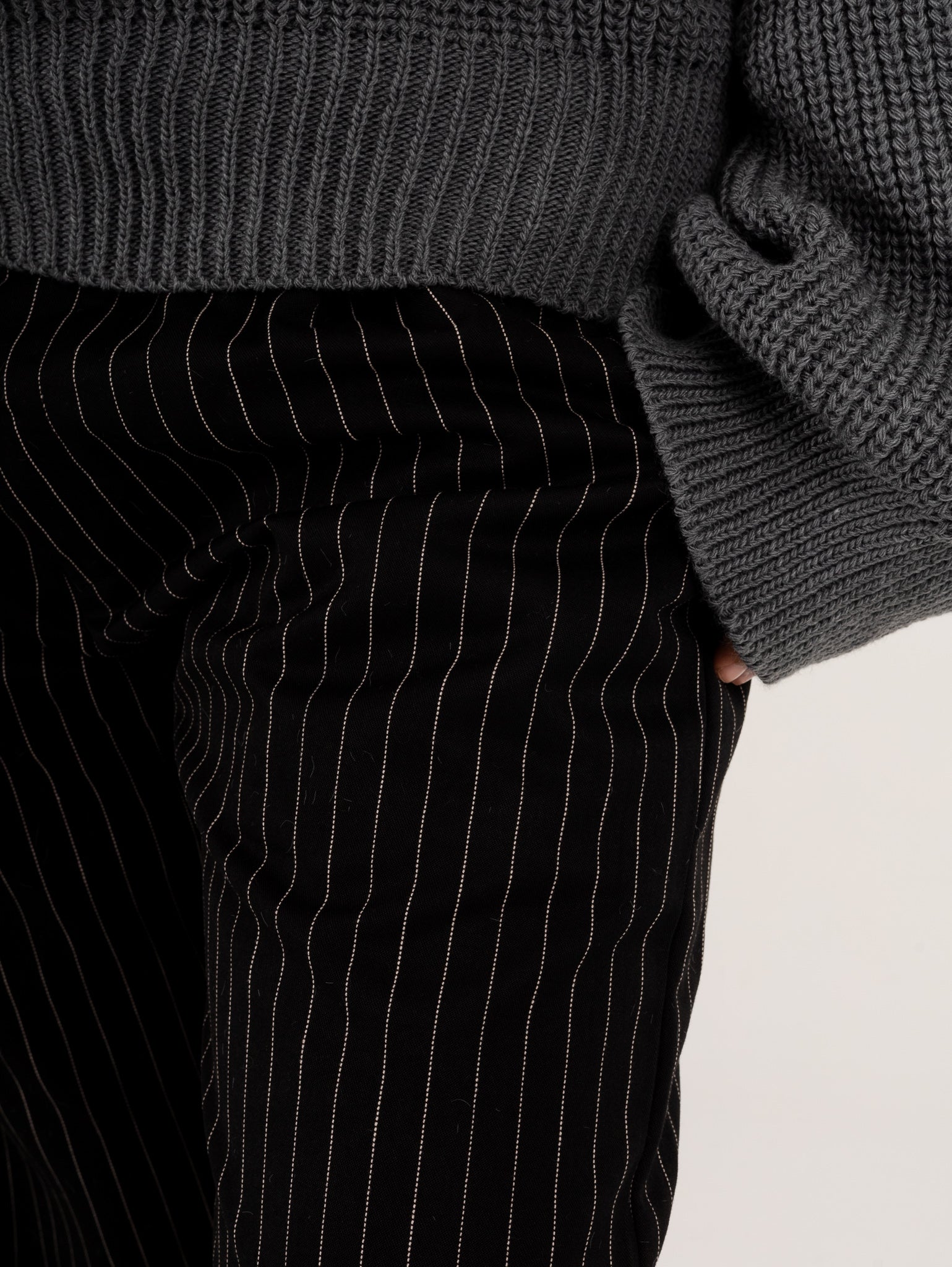 Pinstriped Black Pants