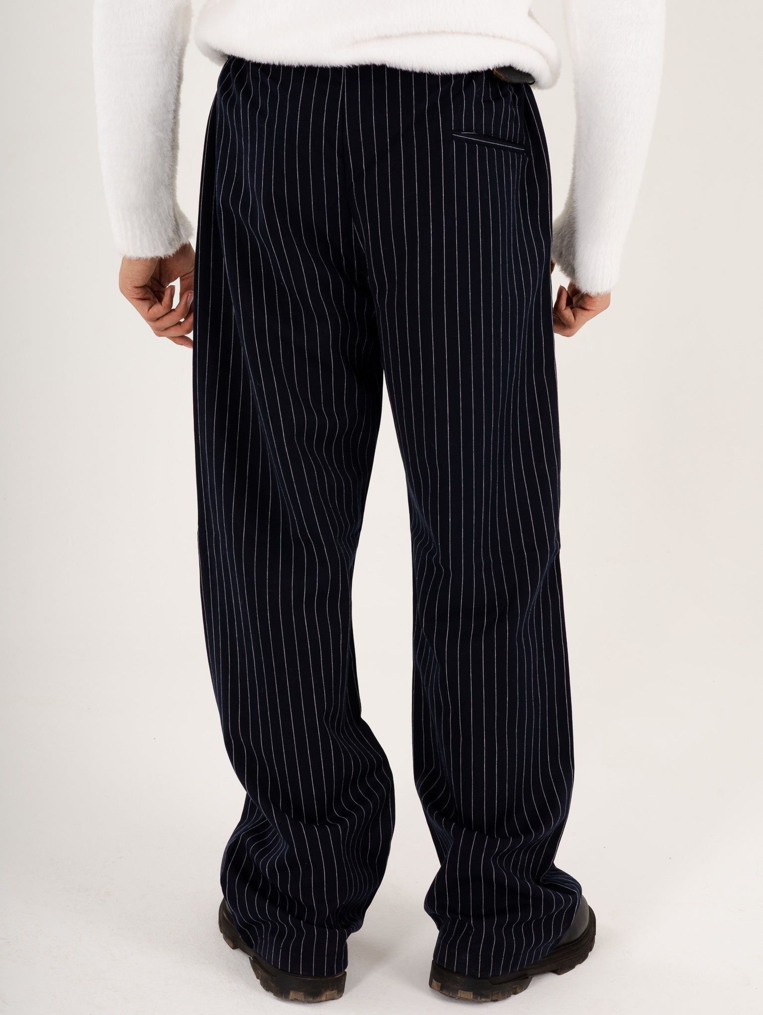 Pinstriped Navy Pants