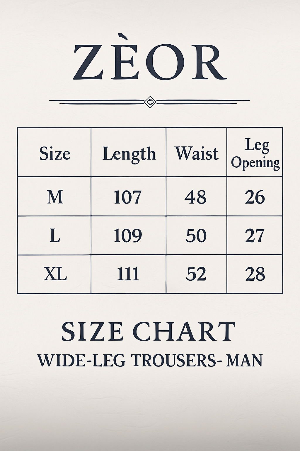 Size chart 2