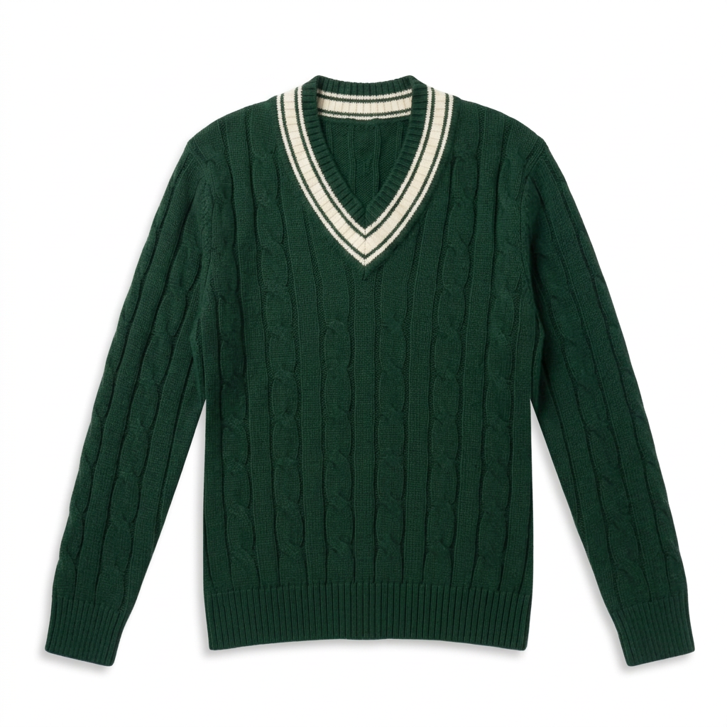 Dark Green V Neck Sweater