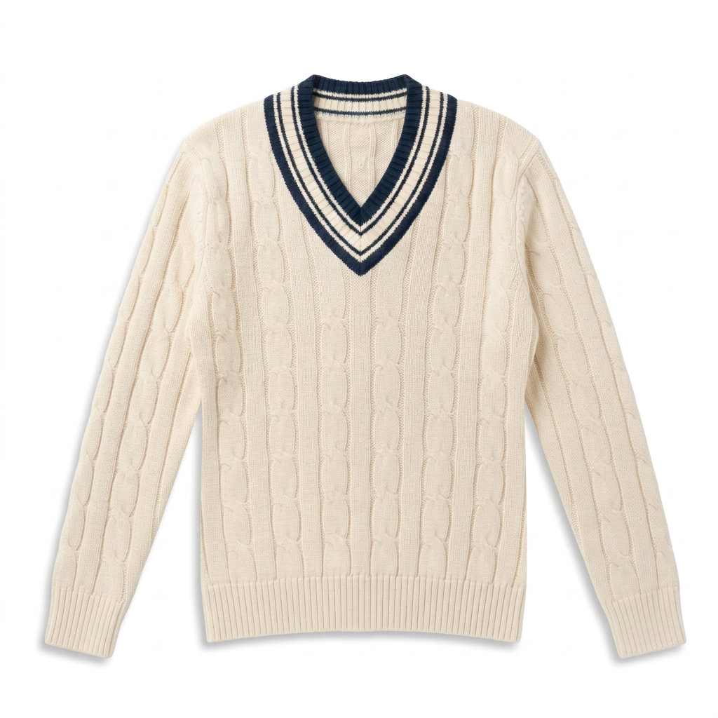 Off White V Neck Sweater